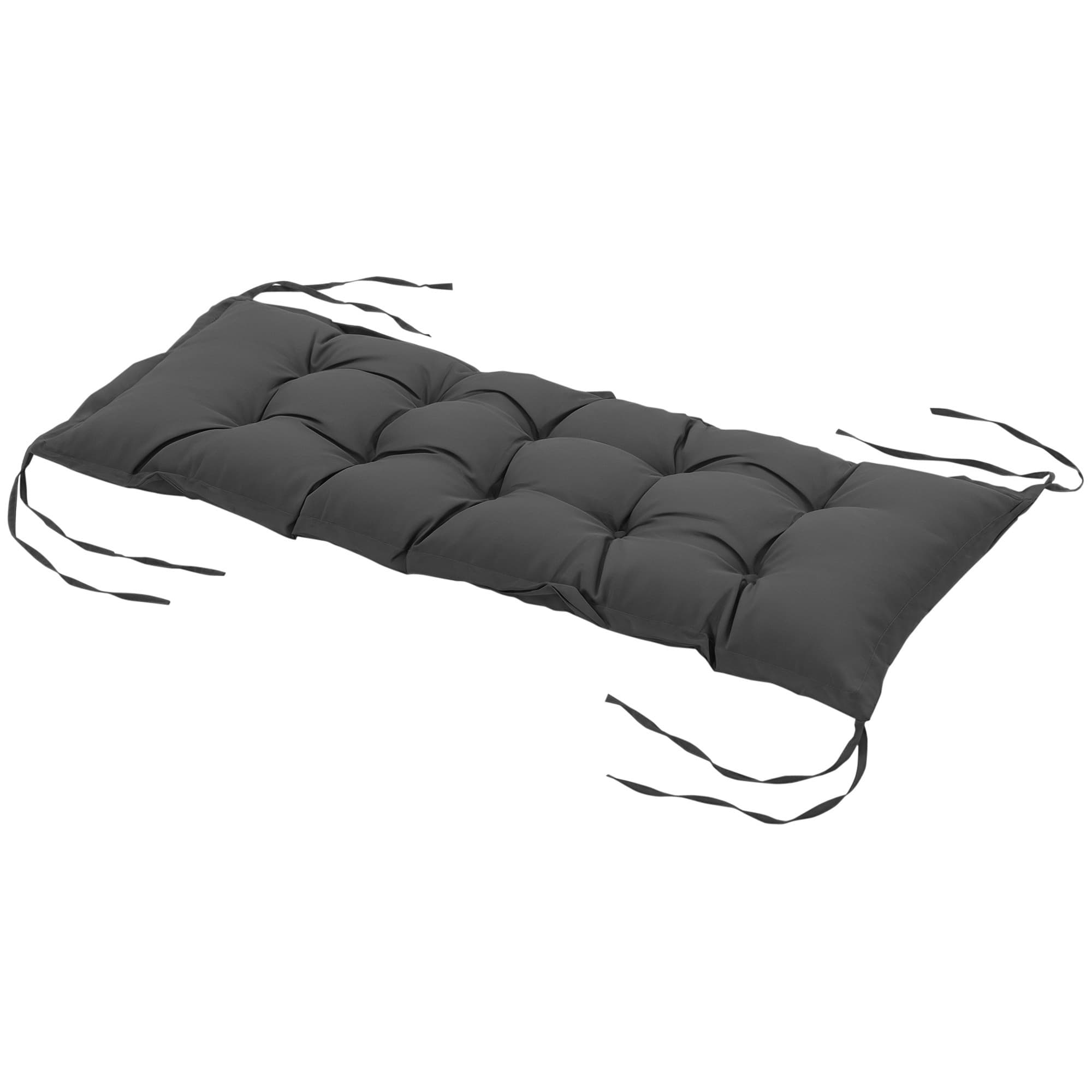 Outsunny Coussin d'assise coussin exterieur pour banc de jardin rembourrage épais 100 x 40 x 10 cm, gris foncé Aosom France