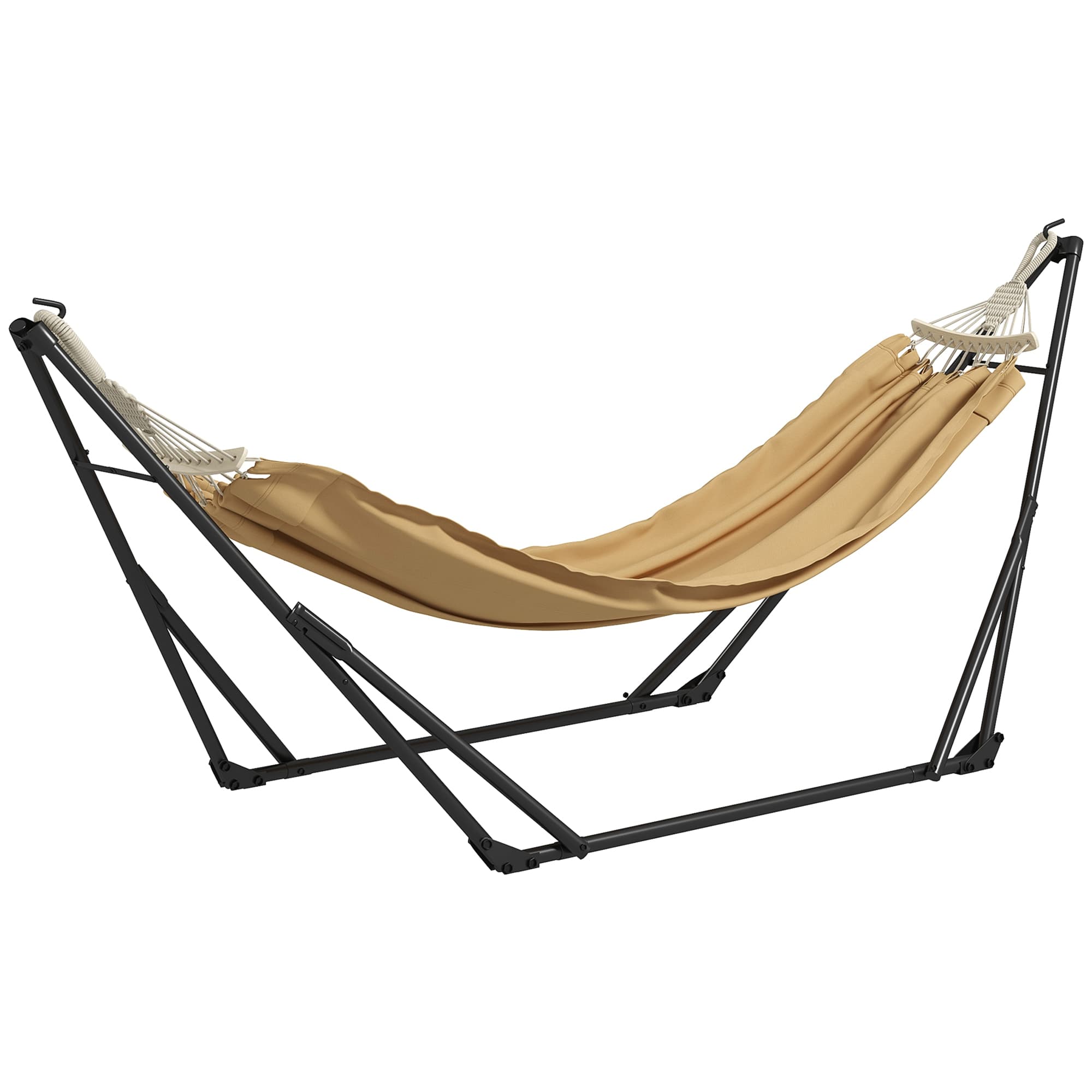 Outsunny Support avec hamac pliable en acier, 2 en 1 pour hamac ou chaise suspendue, sac de transport inclus 263L x 89l x 100H cm