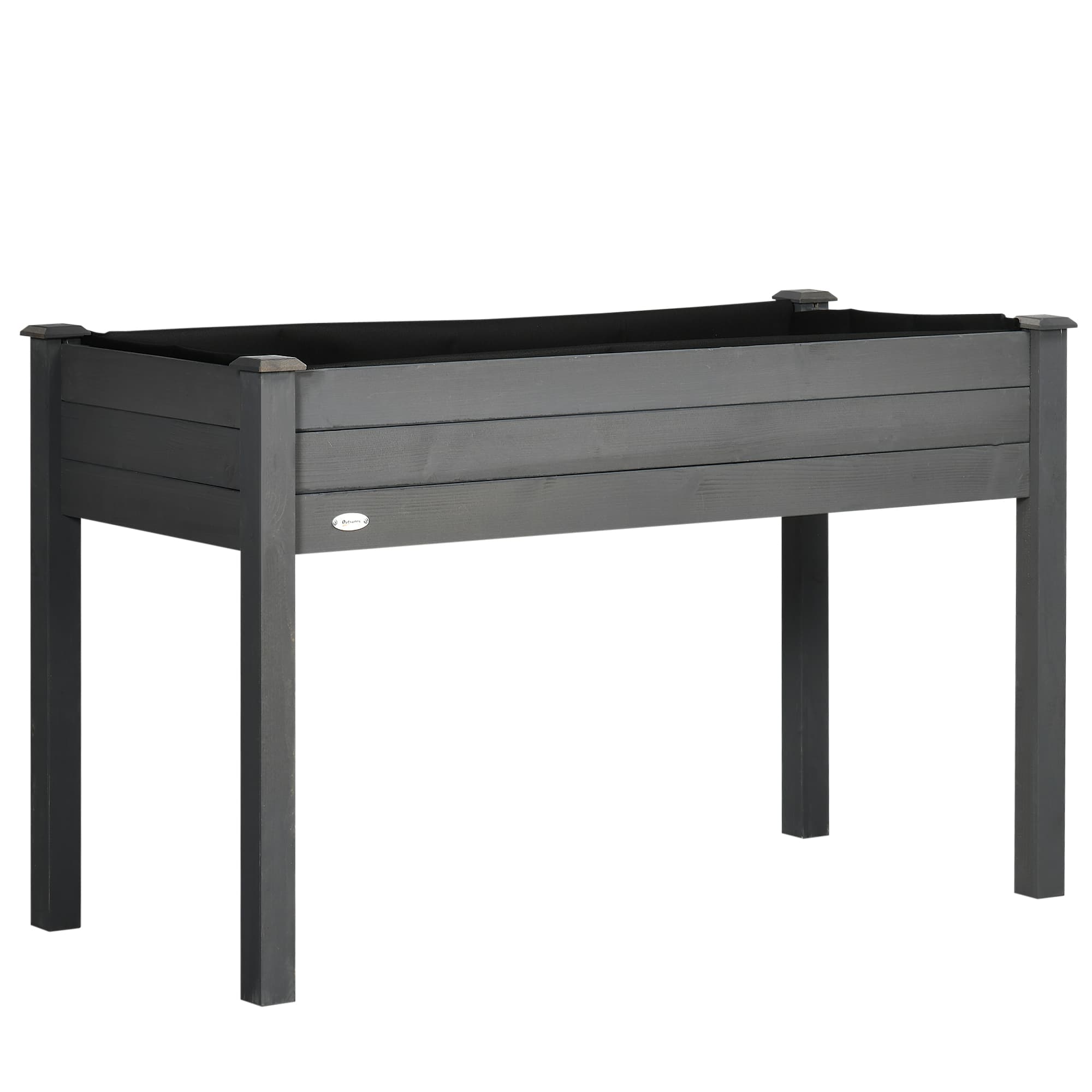 Outsunny Jardinière sur Pieds Potager dim. 123L x 57l x 76H cm Inserts d'irrigation + Feutre de Drainage Bois Massif Sapin