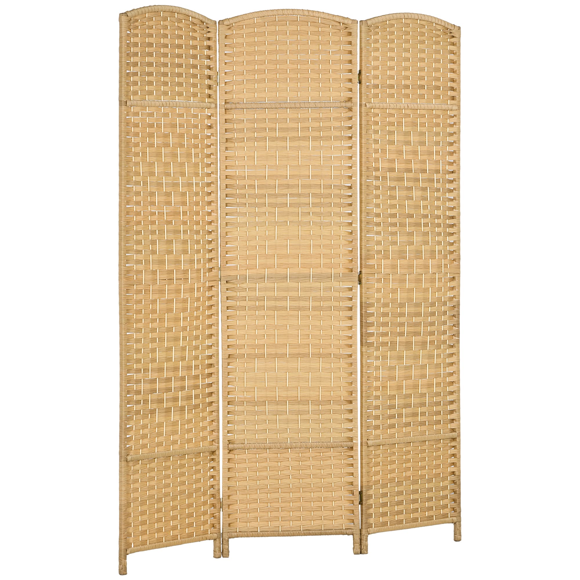HOMCOM Paravent intérieur en bois 3 panneaux séparateur de pièce pliable pour salon chambre 135 x 180 cm bois naturel