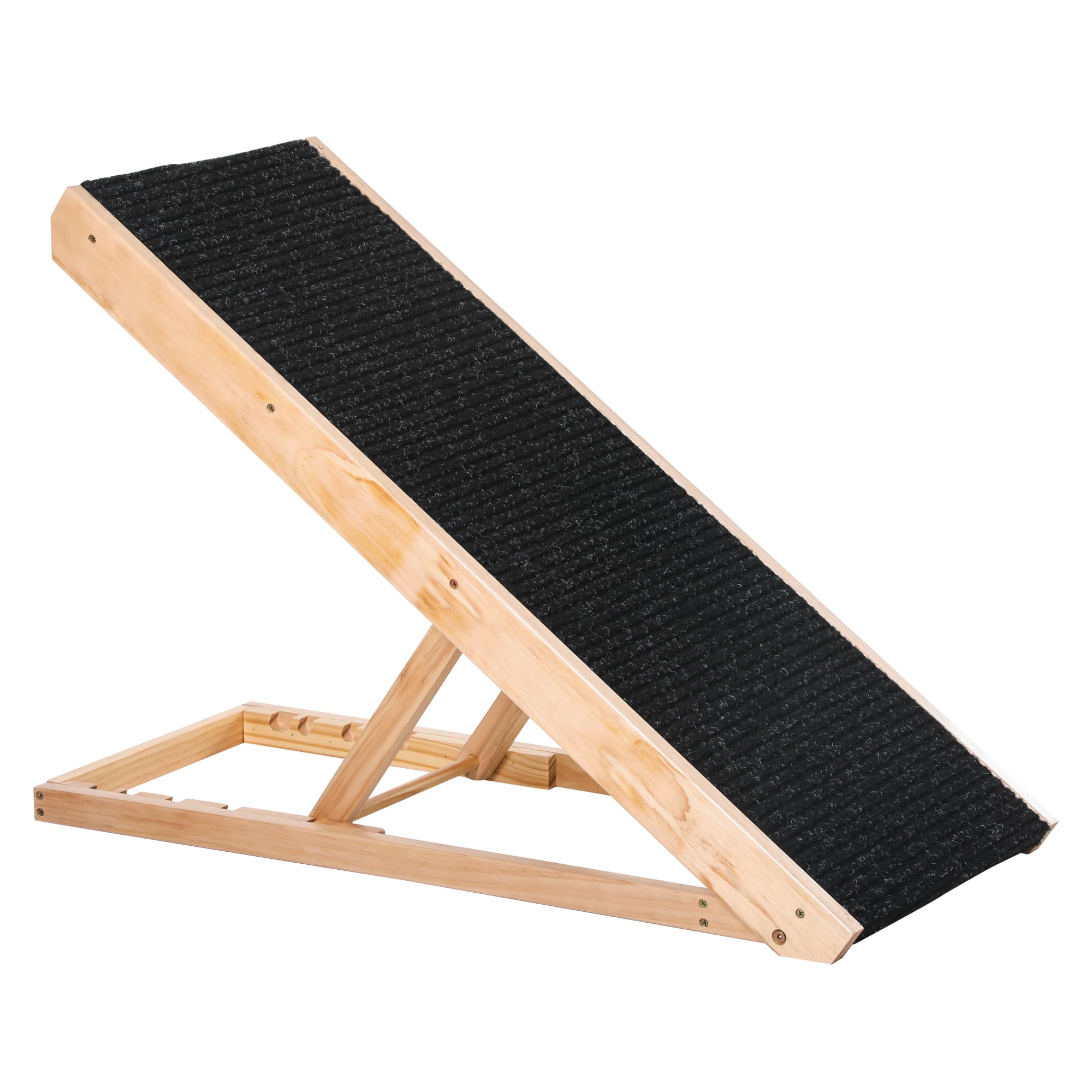 PawHut Rampe pour chien de grande taille pliable, escalier pour chien canapé avec hauteur ajustable 26-61 cm, noir