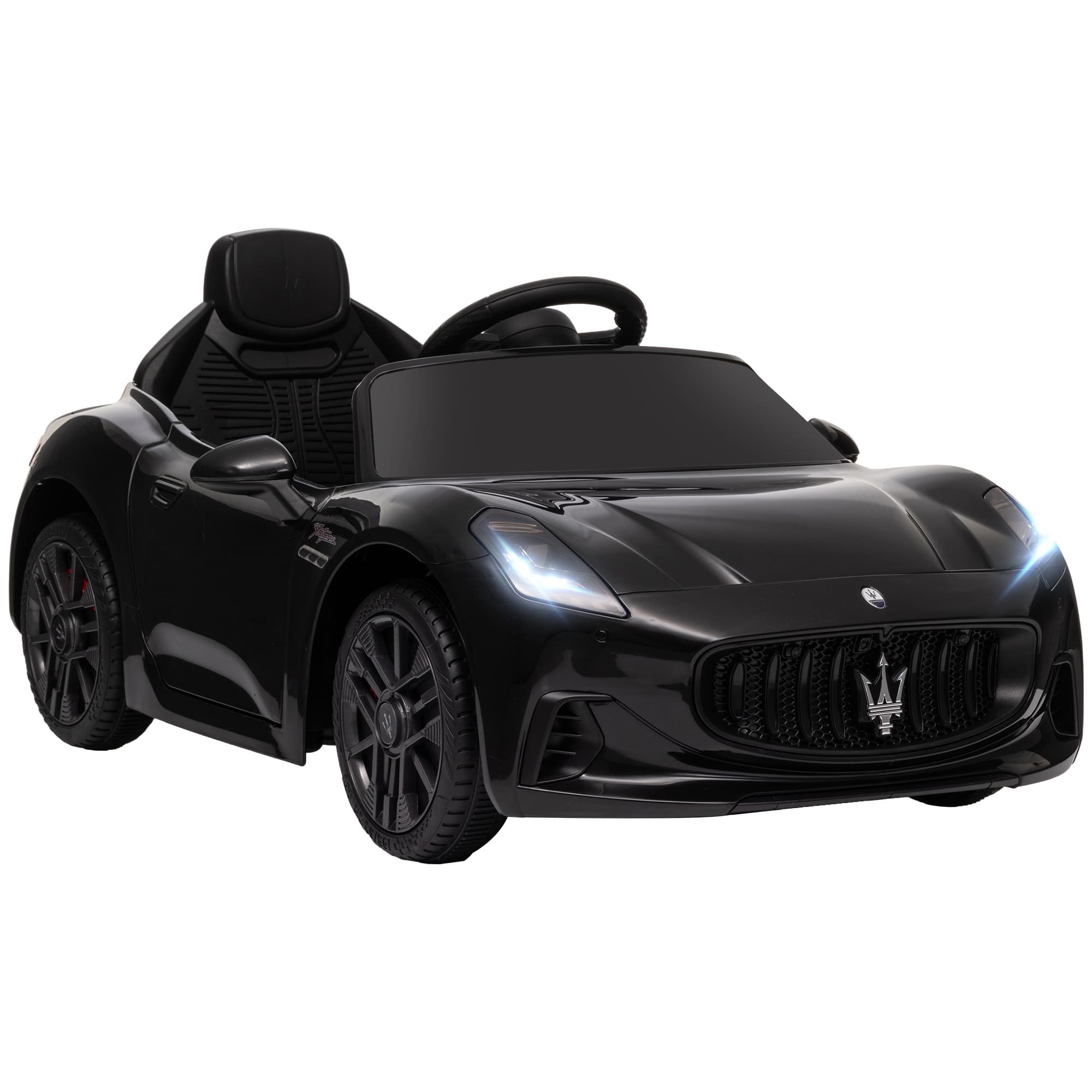 AIYAPLAY Voiture électrique pour enfants sous licence Maserati Gran Turismo Folgore, 12V avec télécommande, de 3 à 5 ans, noir