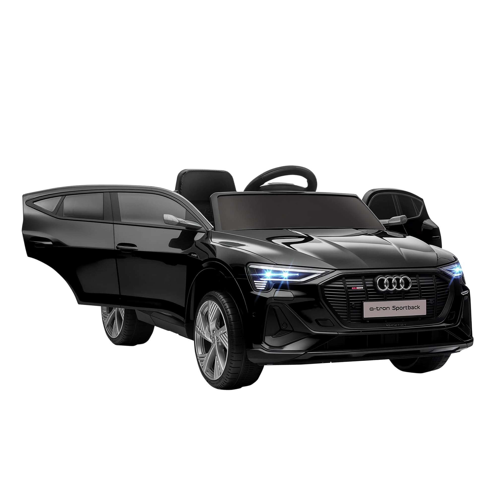 HOMCOM Voiture électrique Enfant e-tron Sportback S Line 12 V - V. Max. 5 Km/h - Effets sonores, Lumineux - télécommande, Port USB, MP3 - Noir