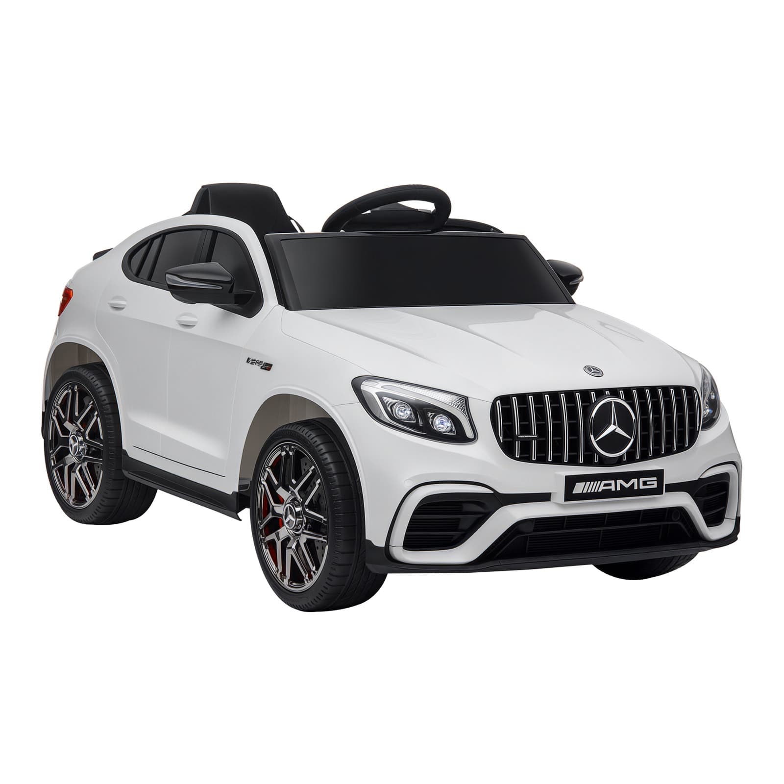 HOMCOM Voiture véhicule électrique enfants 12 V 35 W V. 3-5 Km/h télécommande effets sonores + lumineux blanc Mercedes GLC AMG