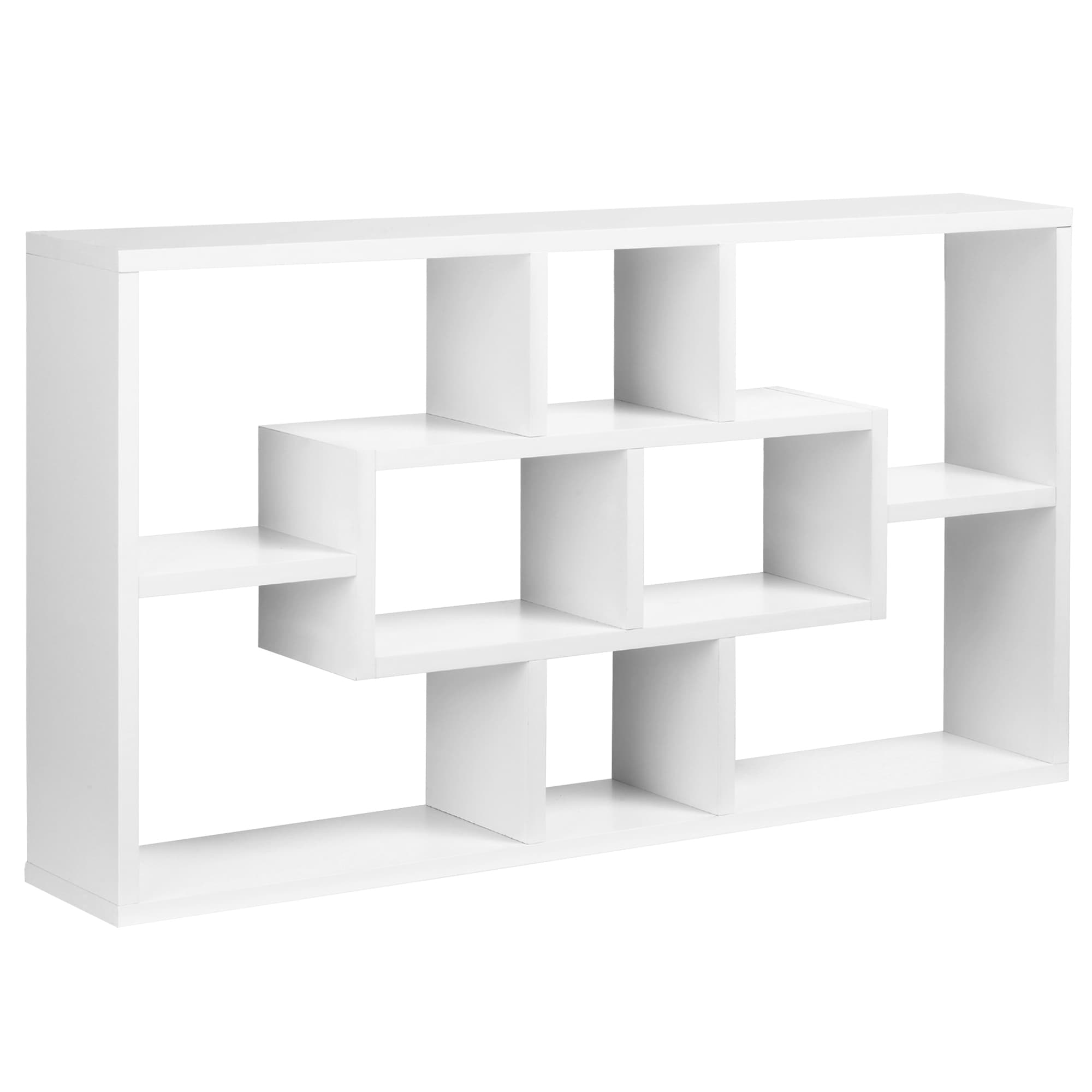 HOMCOM Étagère murale bibliothèque 8 cubes, meuble de rangement, design moderne, 85 x 14,5 x 47,5 cm, blanc