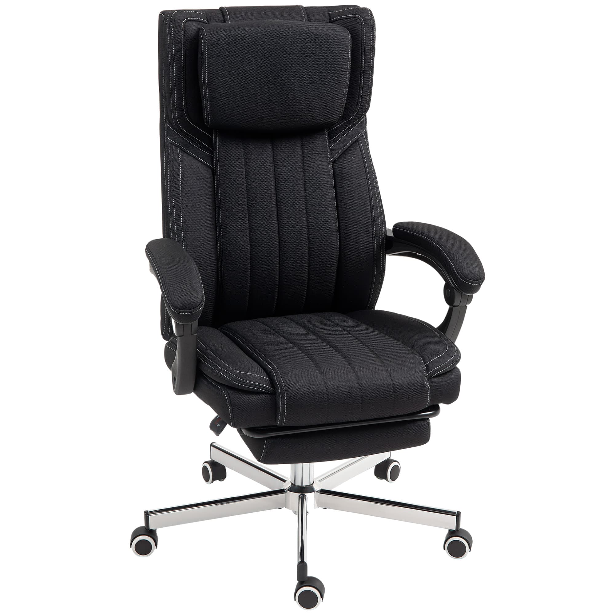 Vinsetto Chaise de bureau siège pivotant dossier inclinable hauteur réglable 65 x 61 x 105-113 cm noir