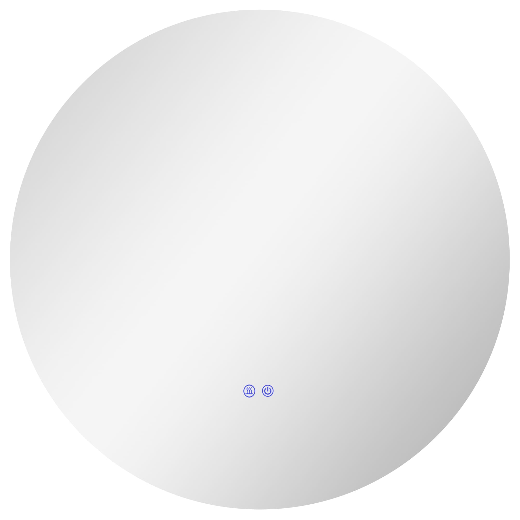 kleankin Miroir rond lumineux LED de salle de bain Ø 80 cm mural avec éclairage interrupteur tactile système antibuée gris