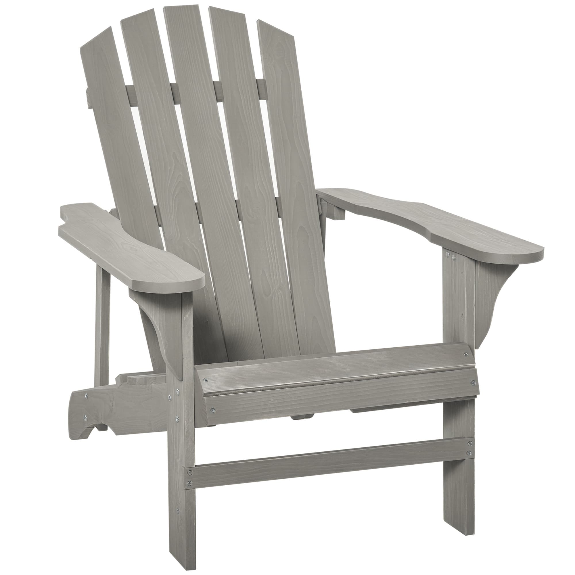 Outsunny Fauteuil de jardin Adirondack chaise longue inclinable max. 150 kg gris clair