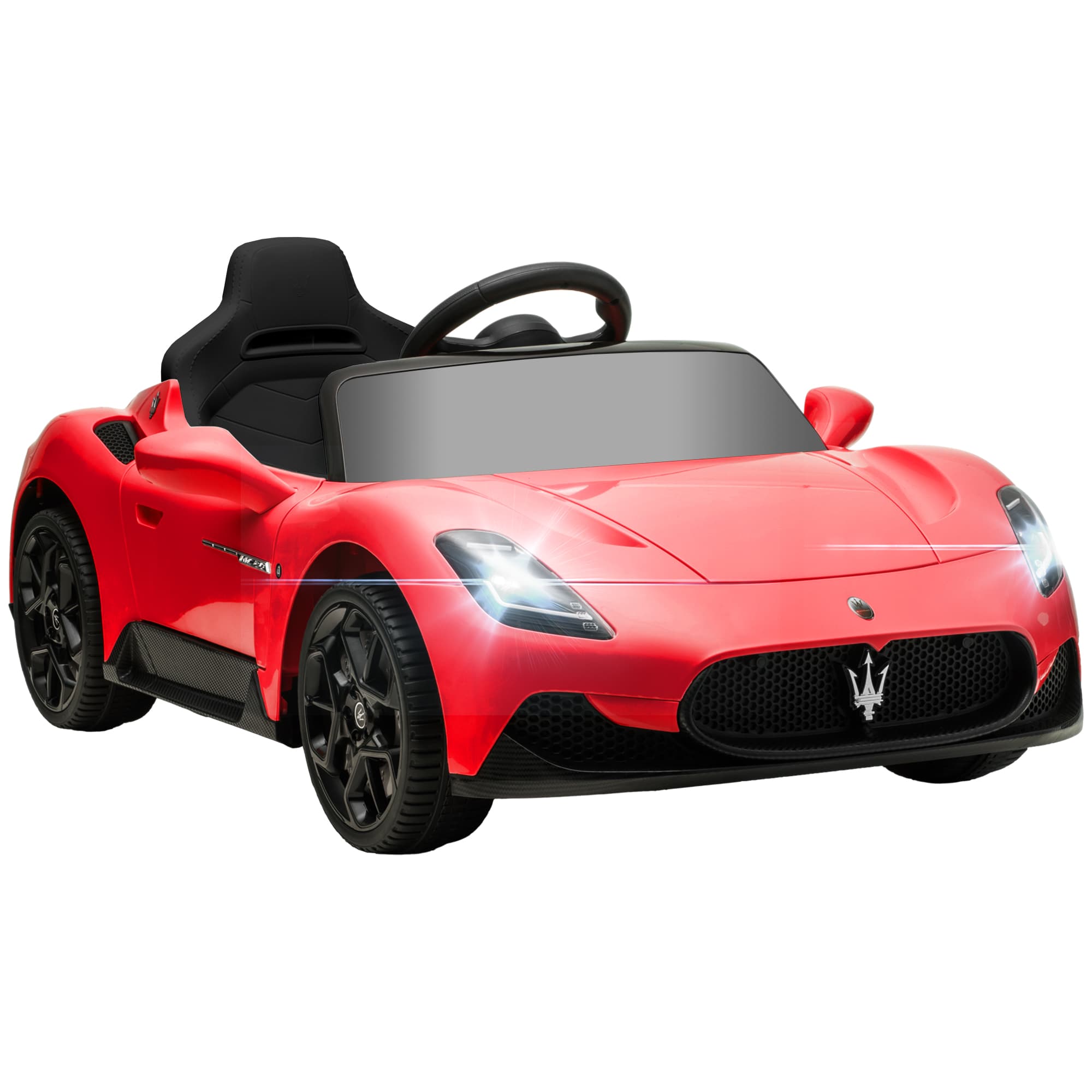 AIYAPLAY Voiture électrique pour enfants sous licence Maserati MC20 12V, Télécommande, LED, Musique et Klaxon, 3 à 6 Ans, rouge