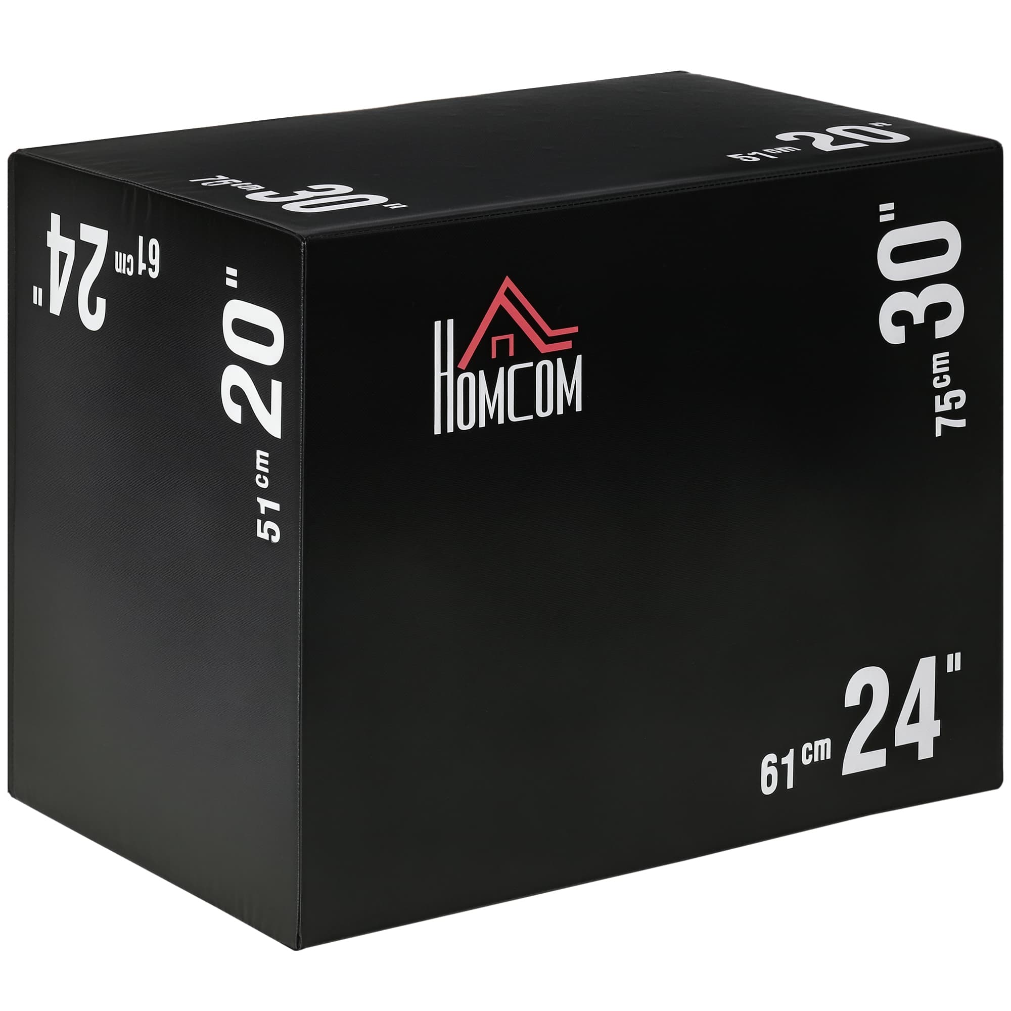 HOMCOM Box jump pliometrie 3 en 1 appareil musculation fitness & crossfit plyobox pour box training 51/61/76 cm PE noir-AOSOM.fr