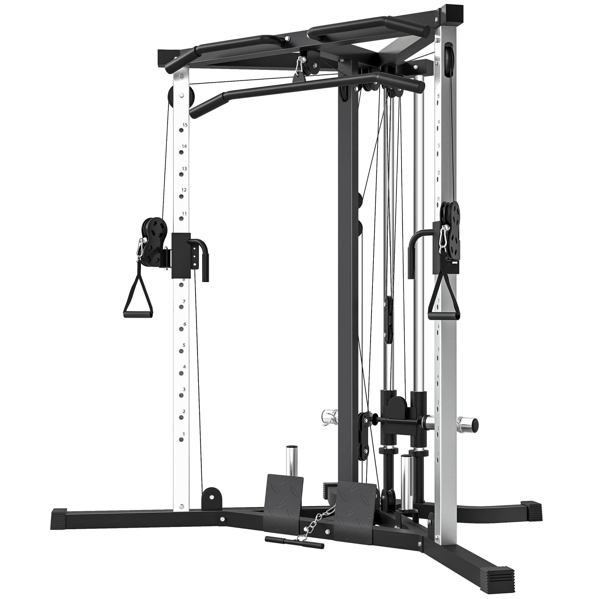 SPORTNOW Station de musculation multifonction avec barre de traction, station d'entraînement réglable à 15 positions, noir
