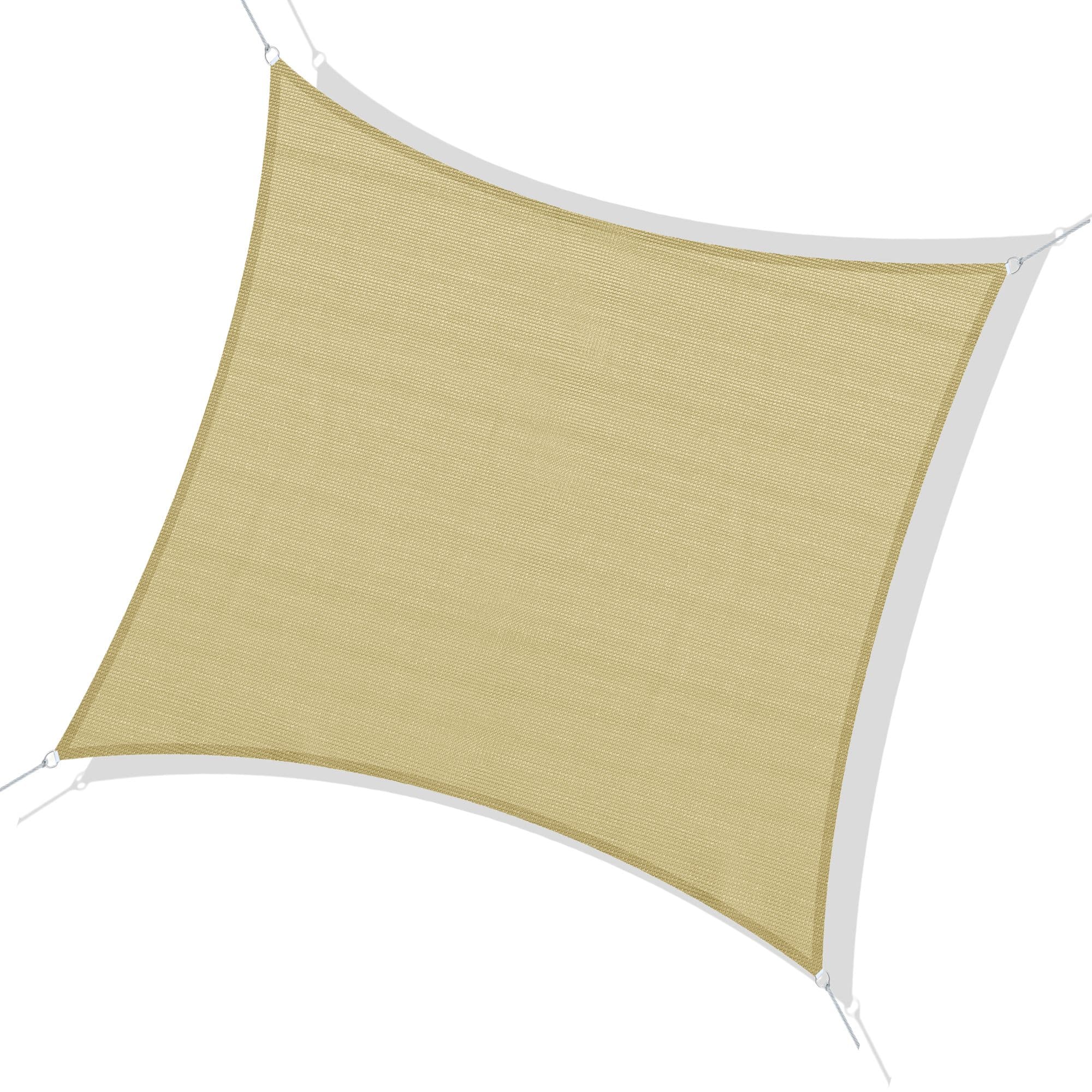 Outsunny Voile Parasol Carrée pour Extérieur en HDPE Respirant, Protection UV 95%, 360x360 cm