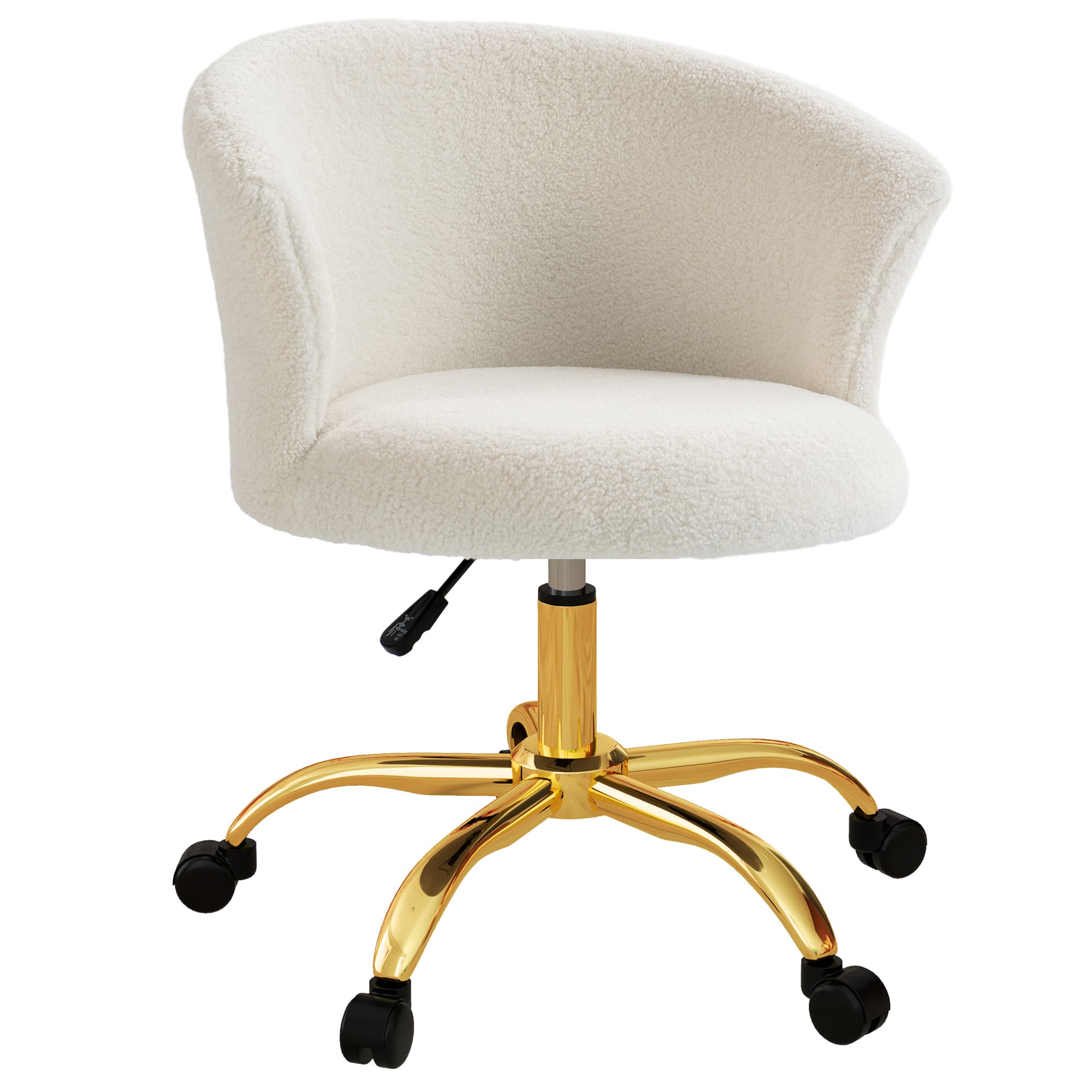 Vinsetto Chaise de bureau fauteuil de bureau ergonomique réglable en hauteur siège confortable pivotante piètement acier blanc