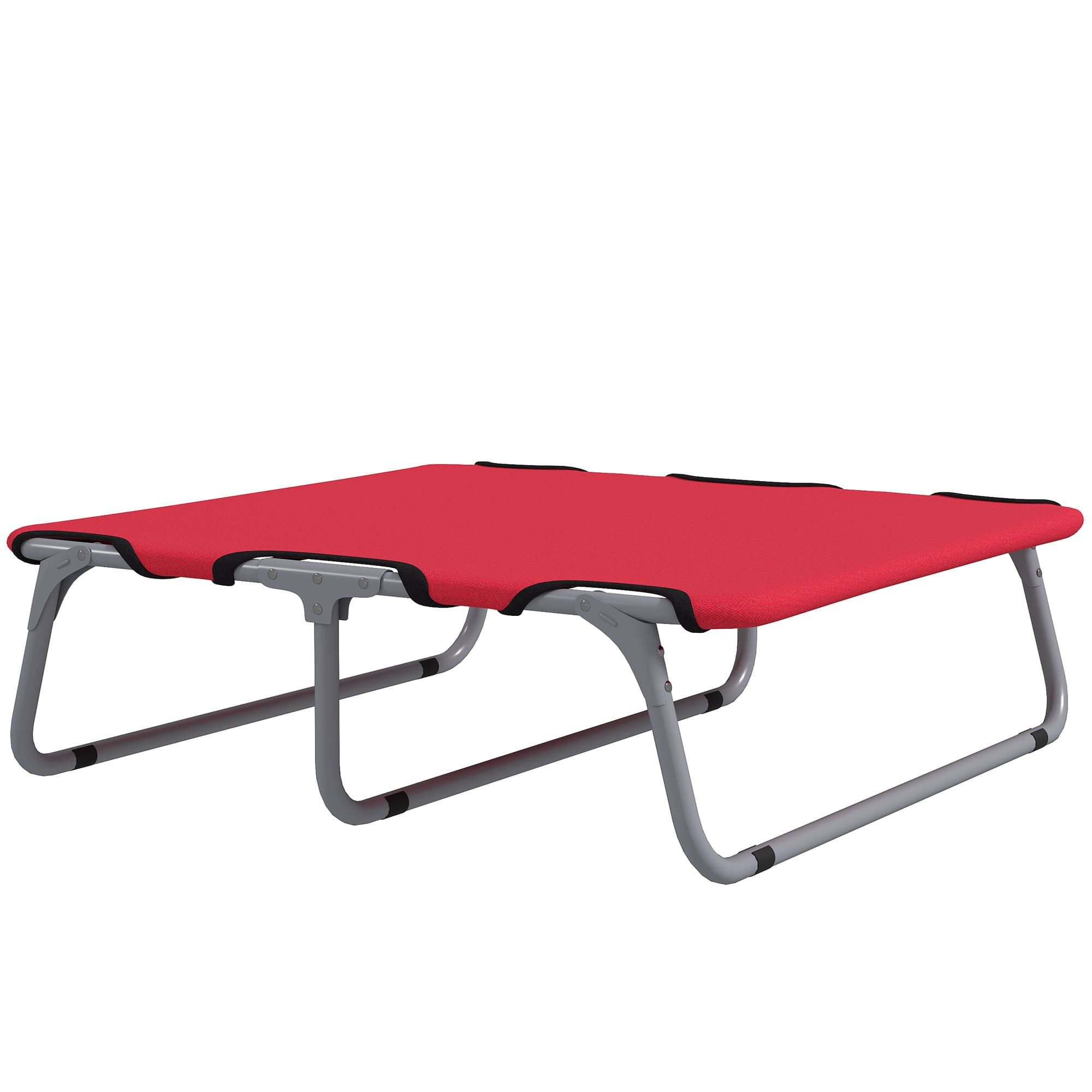 PawHut Lit Pliant pour Chiens de Petite Taille pour Intérieur et Extérieur, Métal et Tissu Oxford, 71x58x20 cm, Rouge