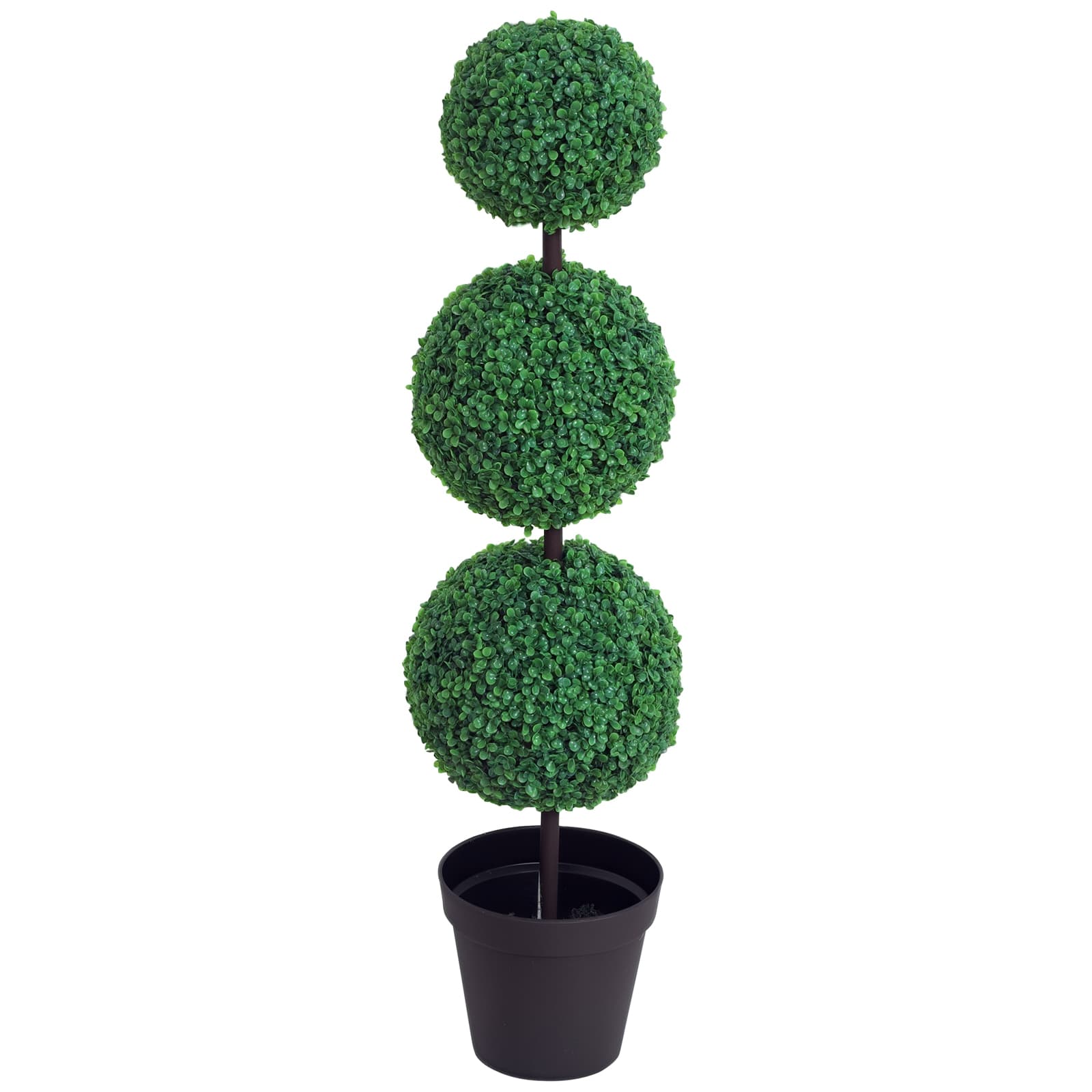 Outsunny Buis artificiel plantes artificiels en forme de boules Ø 30 x 112 cm Vert