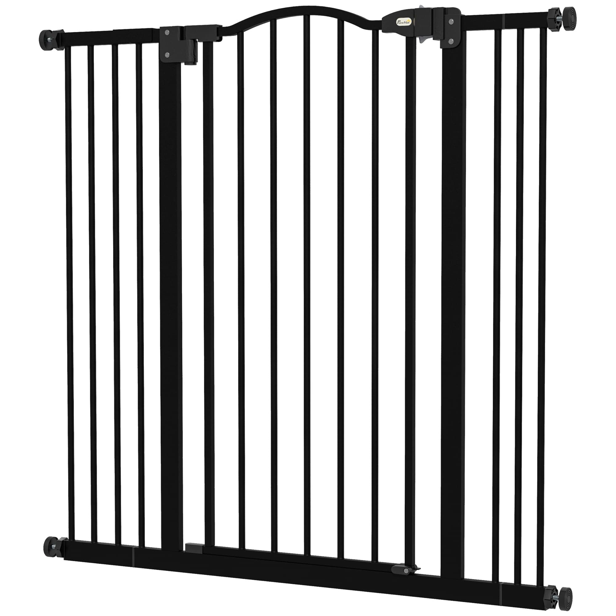 PawHut Barrière pour Chiens Extensible avec 4 Vis Réglables, en Métal et Plastique, 74-100x94 cm, Noir