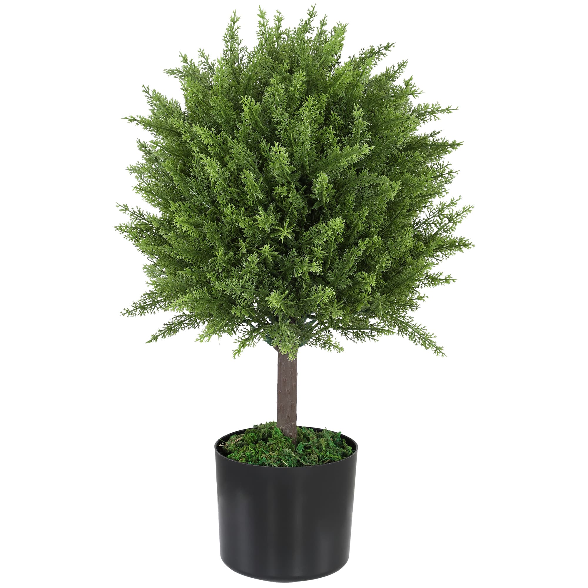 HOMCOM Pianta Finta Albero Cedro avec Vaso Inclus pour Intérieur et Extérieur, Hauteur 55 cm, Vert