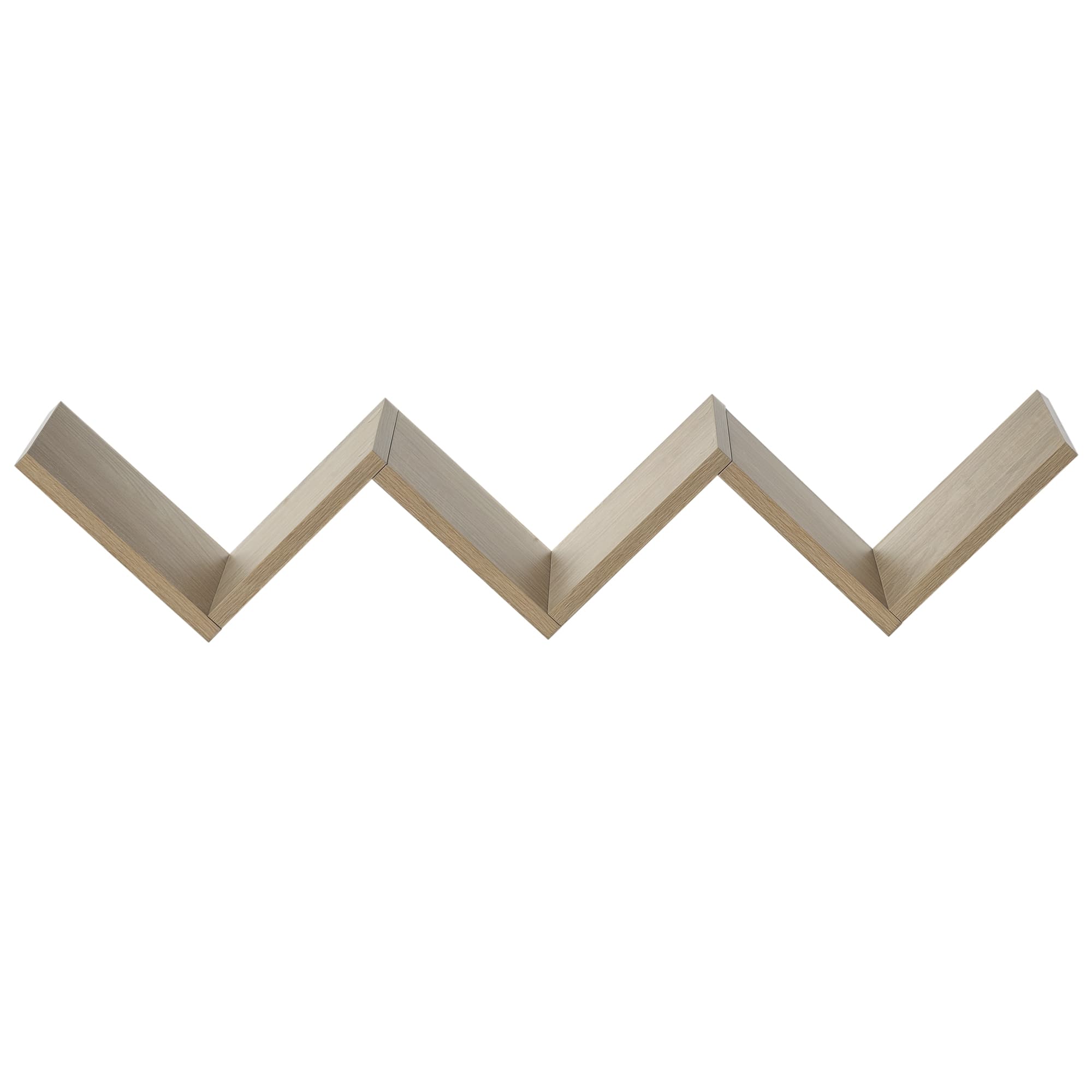 HOMCOM Etagères murale flottante - design contemporain en V - kit fixation inclus - panneaux particules chêne clair