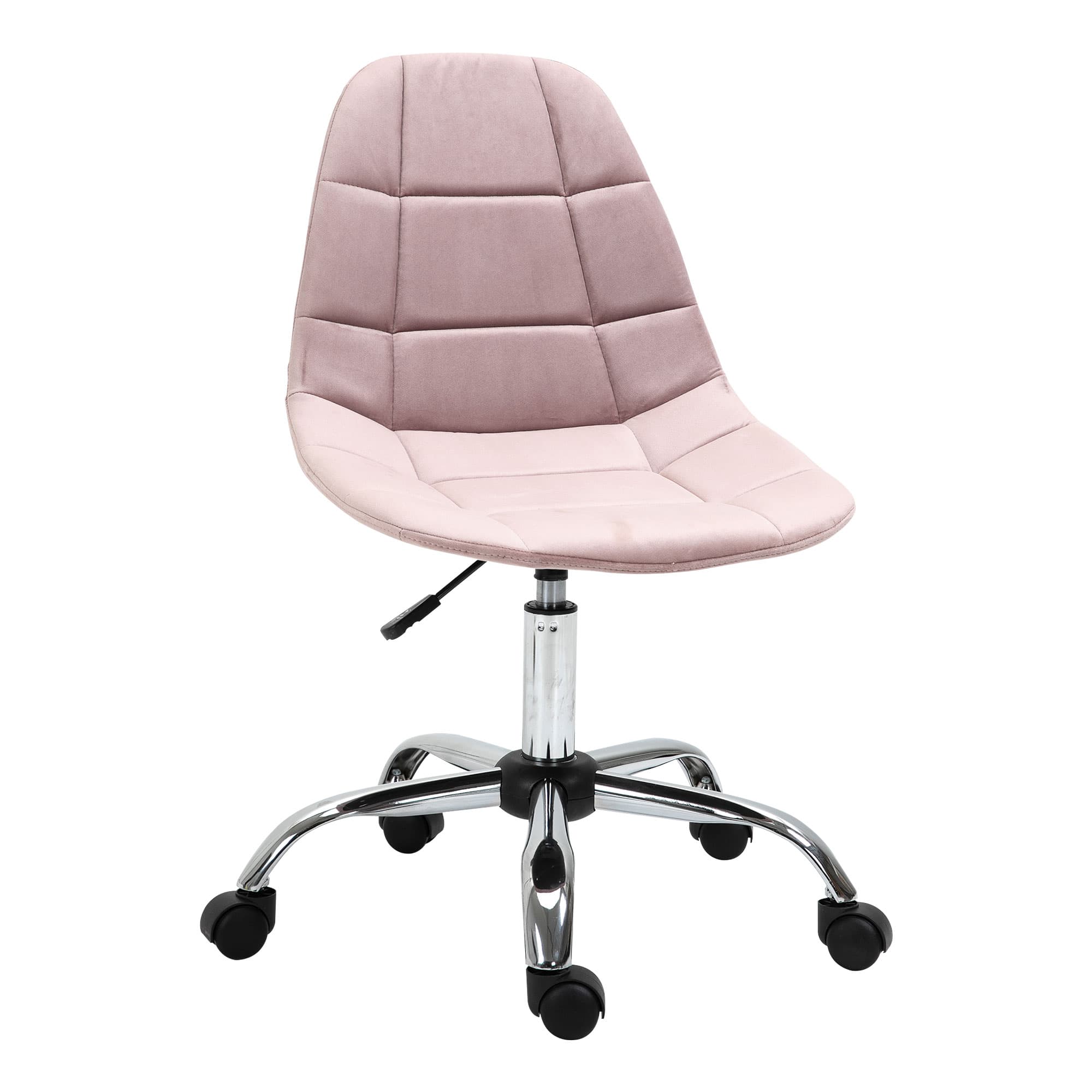 Vinsetto Chaise de Bureau Pivotante, Design Ergonomique et Réglable Sans Accoudoirs, Rose, 59x59x81-91cm