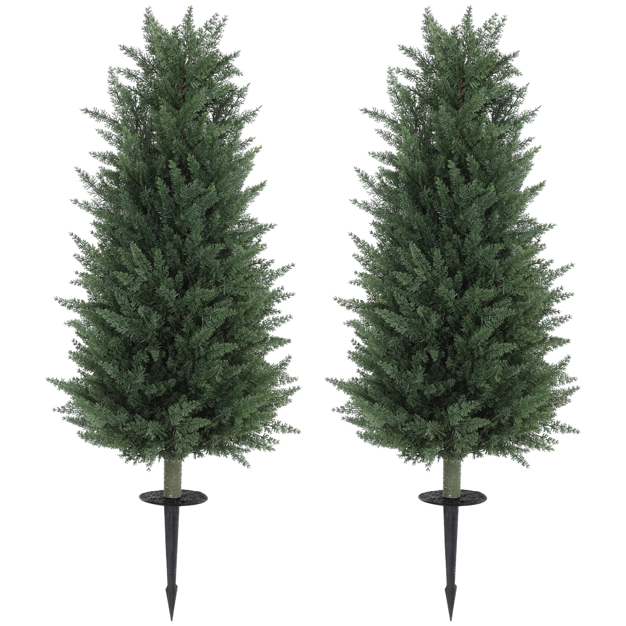 HOMCOM Ensemble de 2 plantes artificielles, cyprès artificiels avec 831 feuilles chacun, polyvalent, Vert
