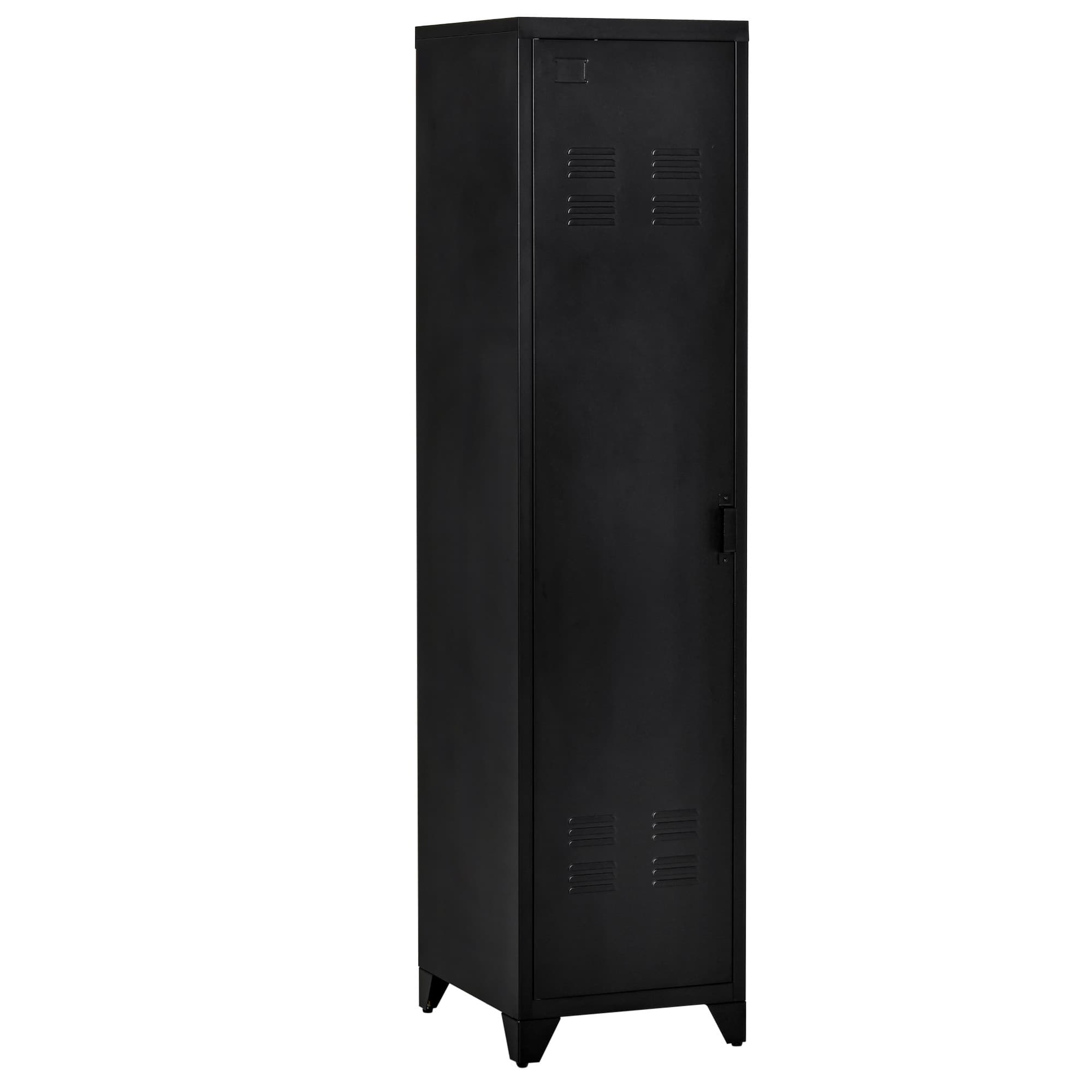 HOMCOM Armoire de Rangement compacte en métal casier style industriel avec 3 étagères, 1 tringle 43L x 50l x 180H cm