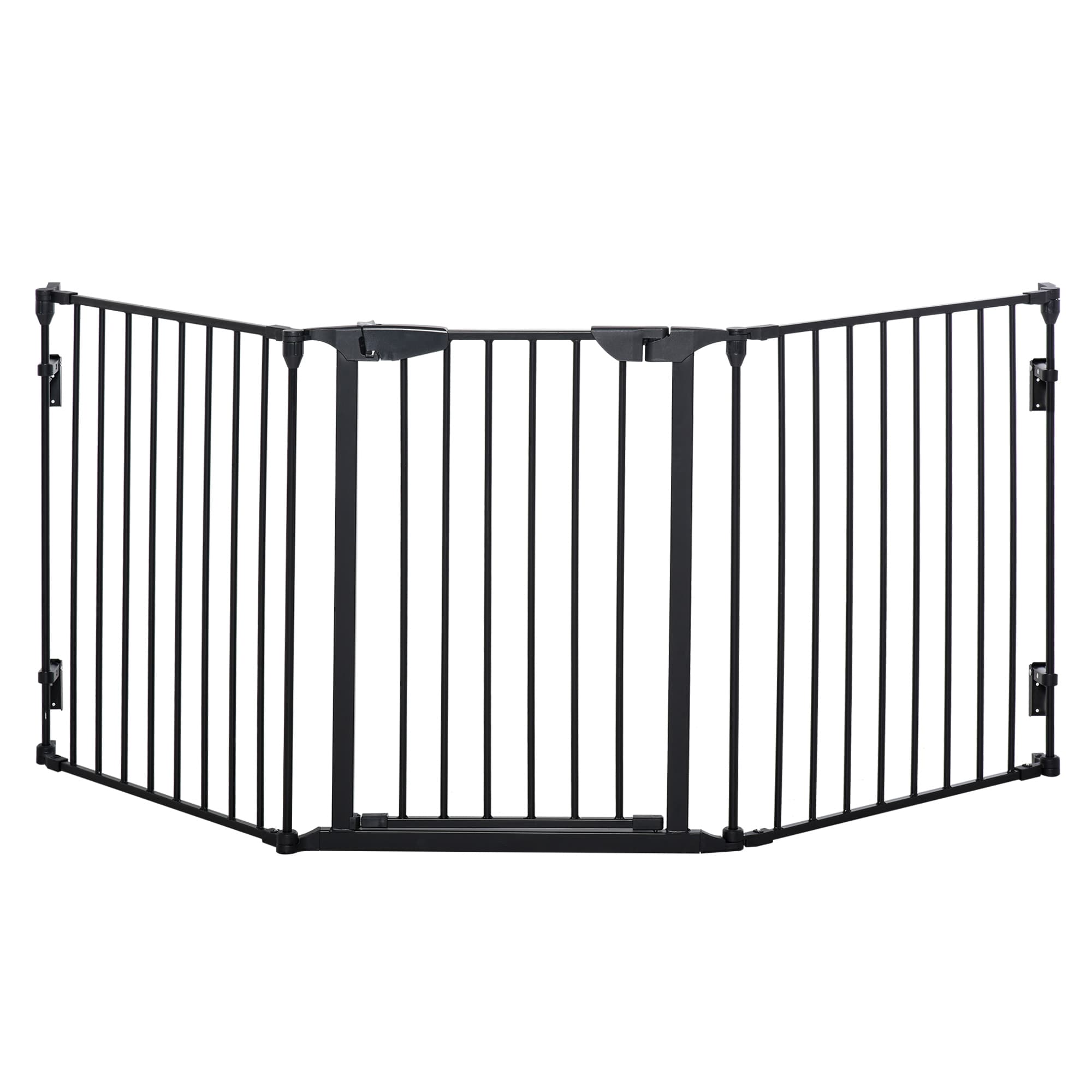 PawHut Barrière pour Chiens de Petite et Moyenne Taille Pliable à 3 Panneaux, 180x3x74.5 cm, Noir