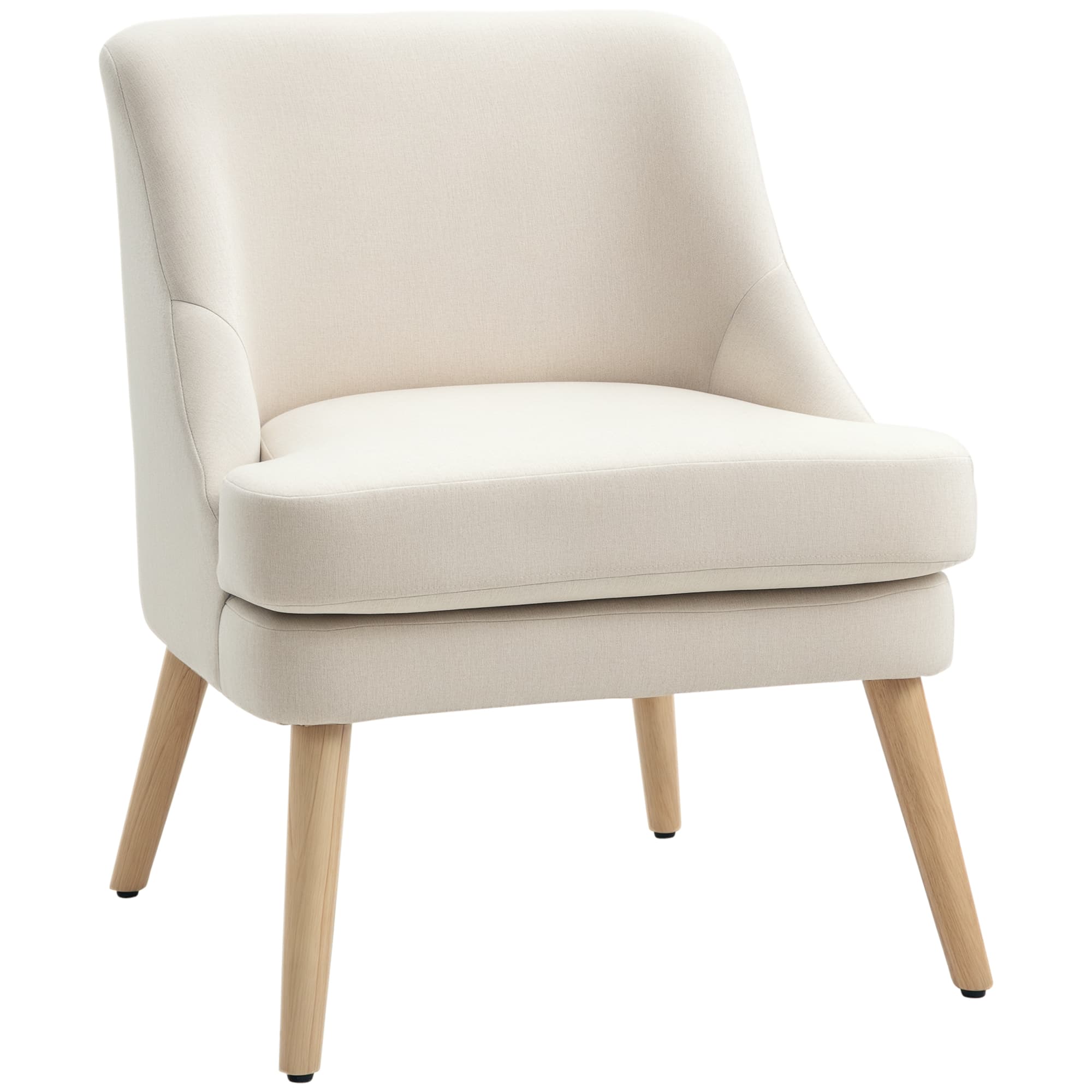 HOMCOM chaise de salle à manger grand confort garnissage mousse haute densité 25D revêtement tissu aspect lin dim. 63L x 69l x 79,5H cm beige