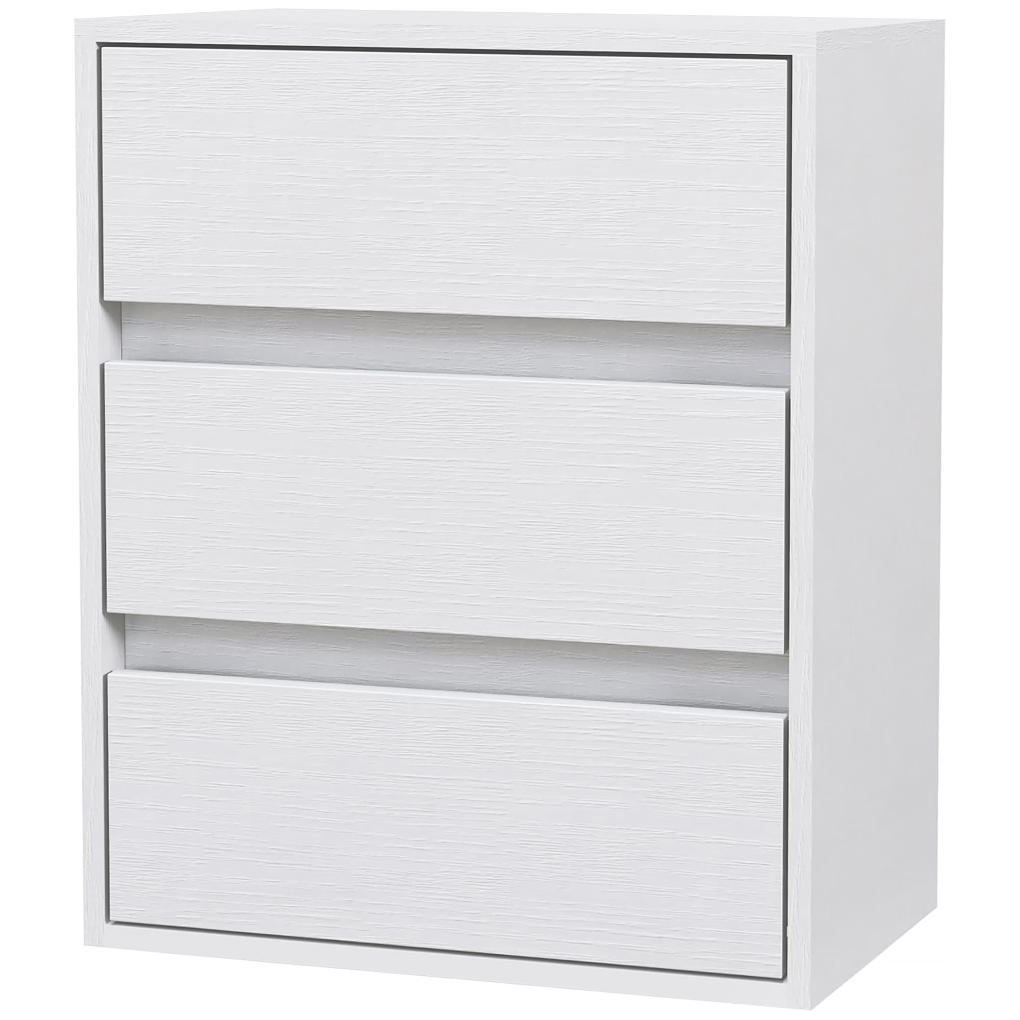 HOMCOM Commode 3 Tiroirs Moderne en Bois Blanc, 40x30x50.5 cm