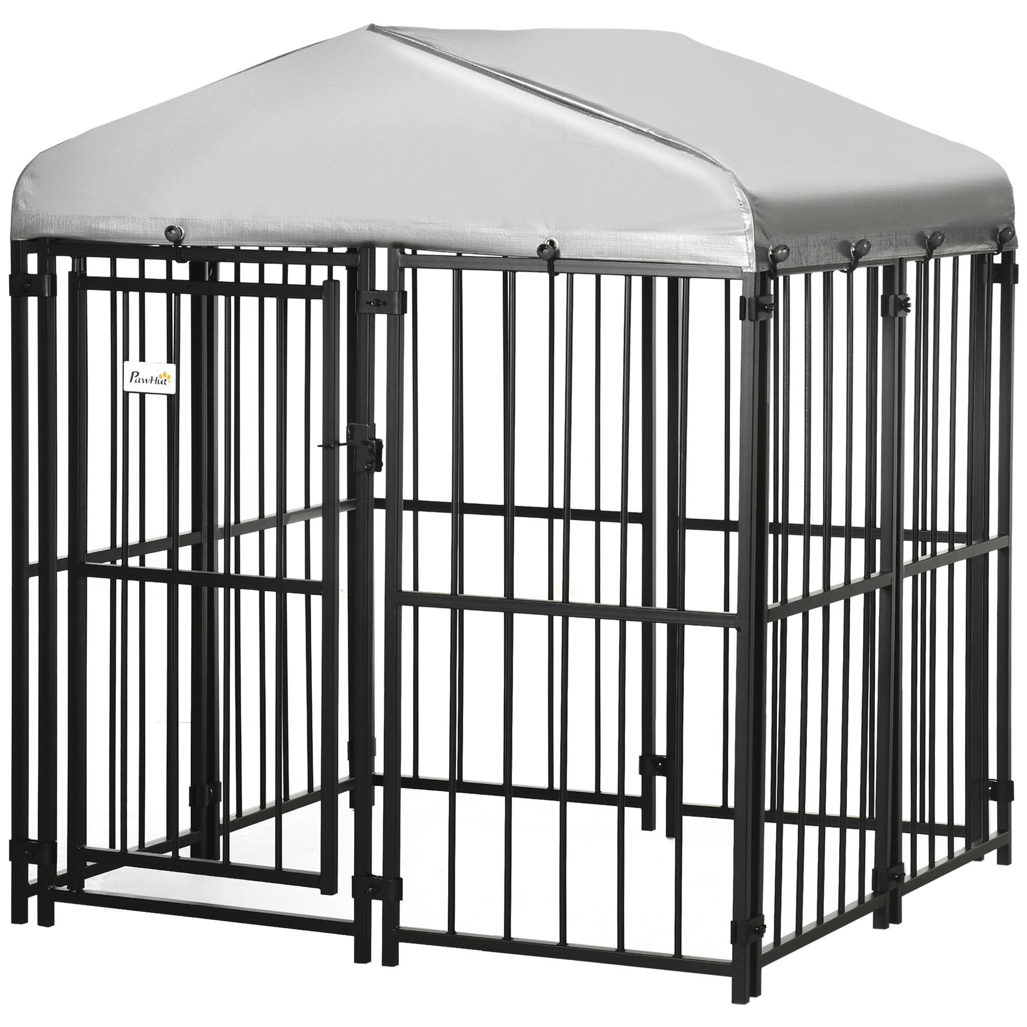 PawHut Chenil Enclos pour Chiens de Petite et Moyenne Taille, Poules et Canards avec Toit, 122x122x138 cm