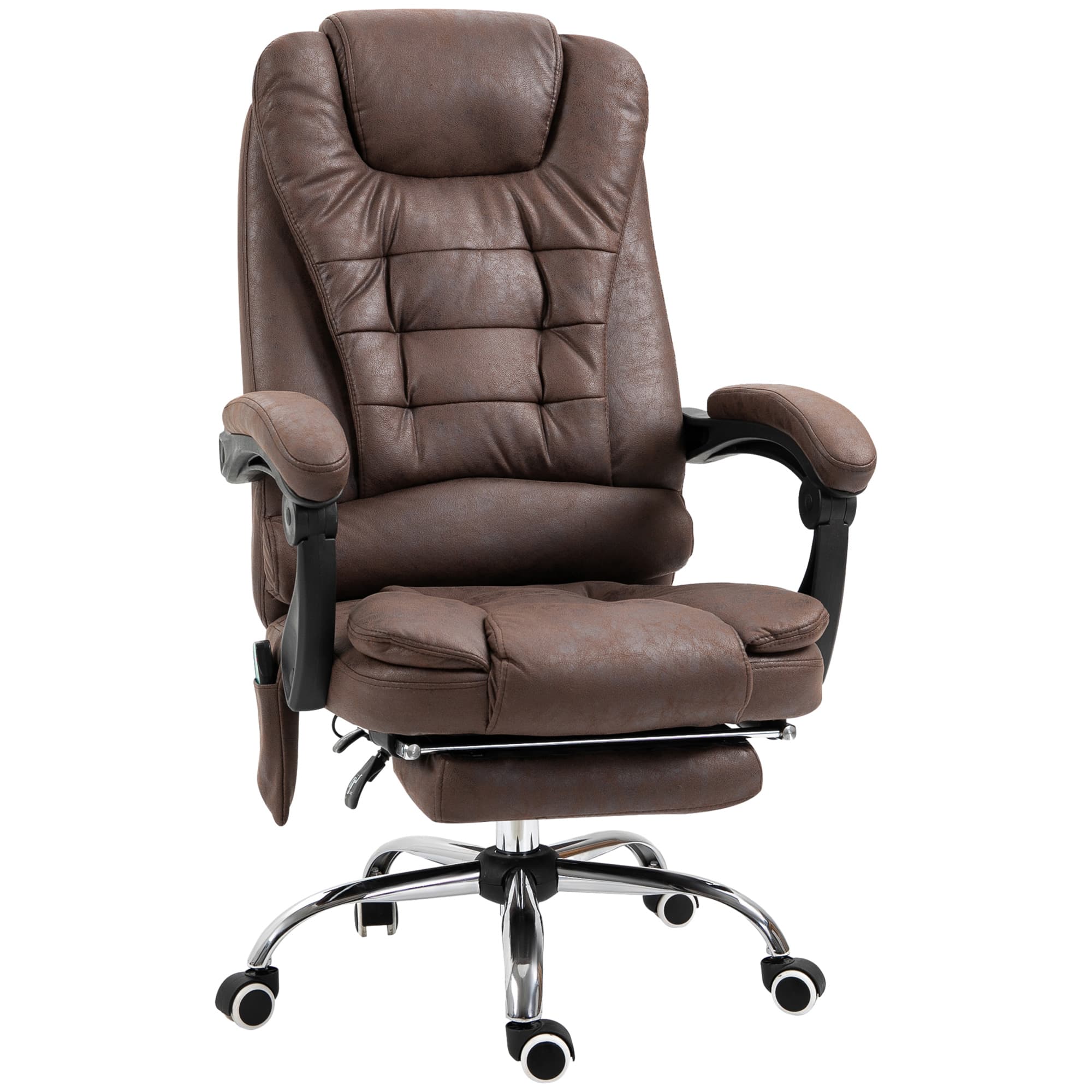 Vinsetto Fauteuil de Bureau Massant avec Chauffage, Inclinaison et Hauteur Réglable, Marron