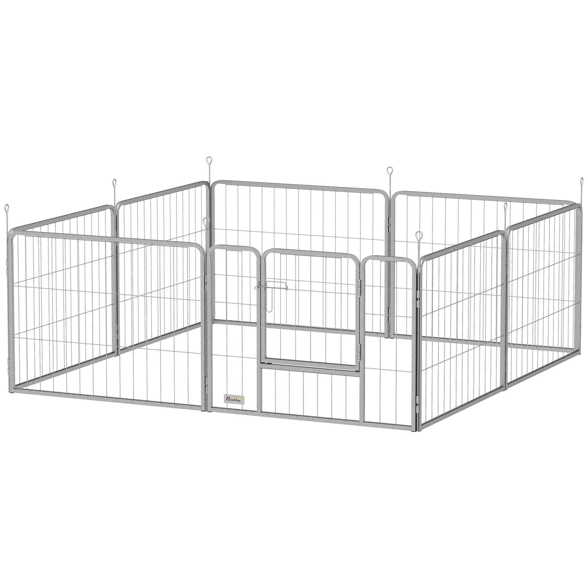 PawHut Enclos pour animaux, Clôture pour chiens, Terrain de jeu pour animaux, facilement adaptable, en acier inoxydable