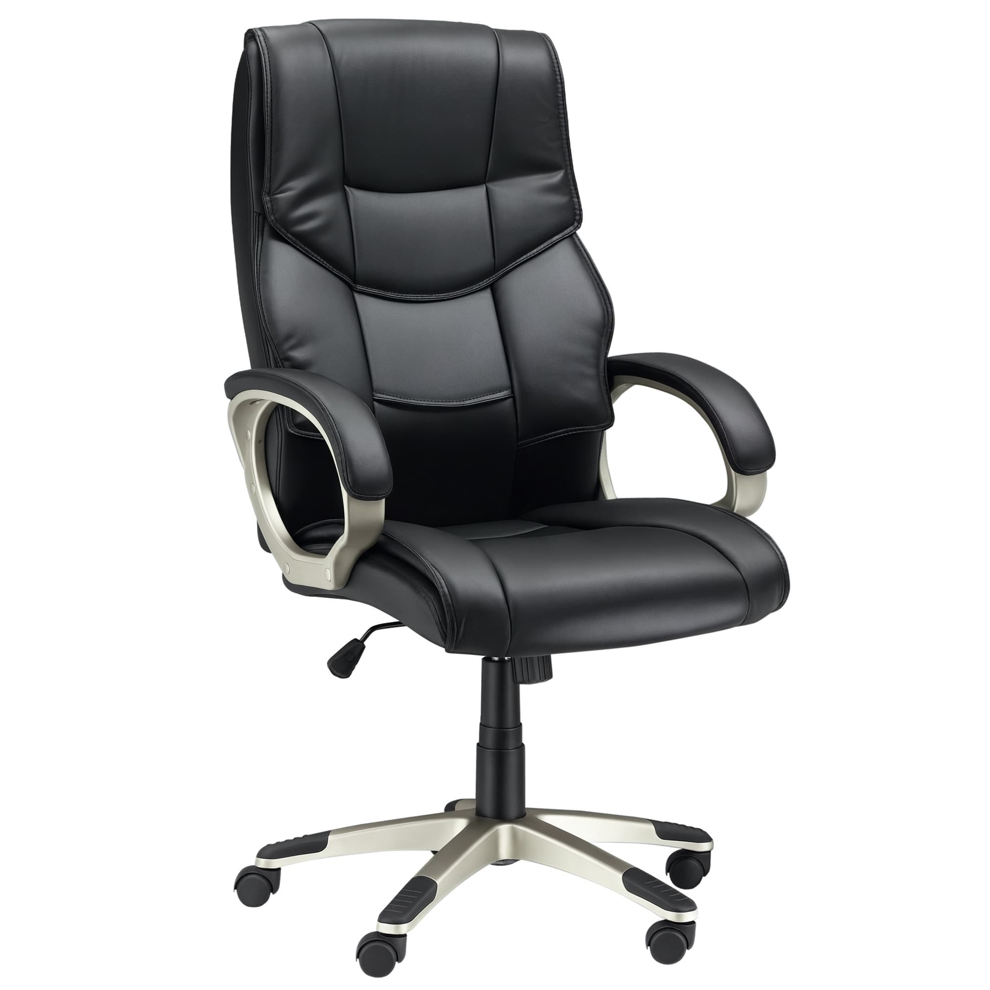 HOMCOM Chaise Bureau Luxe Pivotant Fauteuil Ordinateur Manager Noir