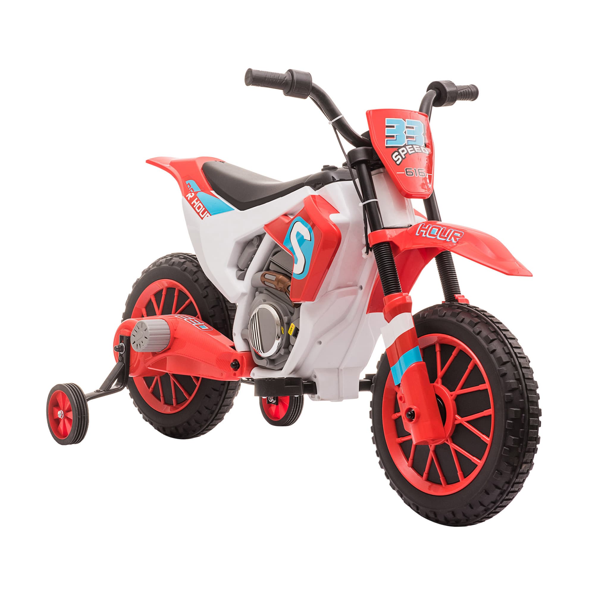 HOMCOM Moto électrique pour enfants scooter électrique pour enfants à partir de 3 ans batterie 12 Volts vitesse 3-8 km/h rouge