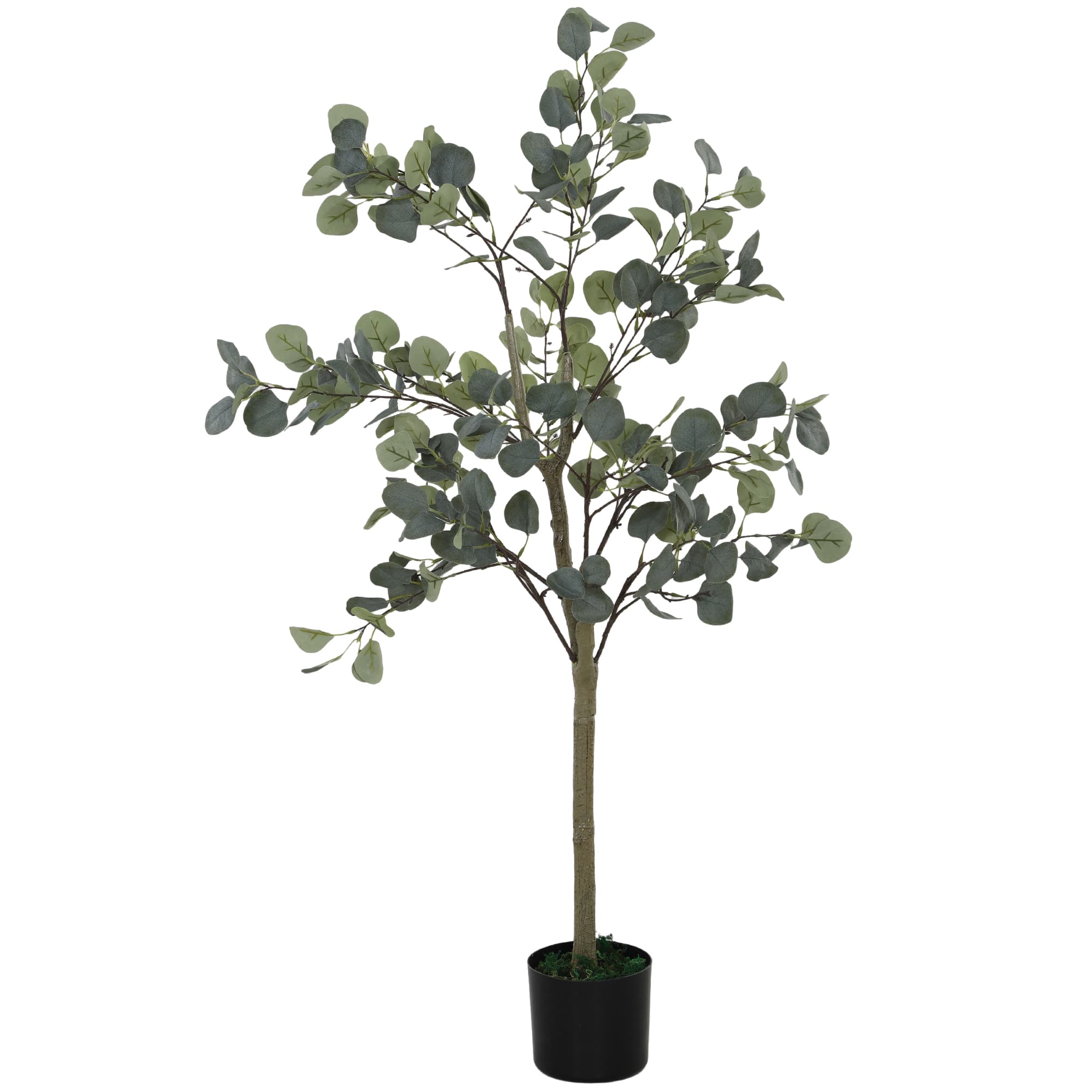 HOMCOM Plante artificielle, arbre artificiel, réaliste, pot en ciment, sans entretien, vert
