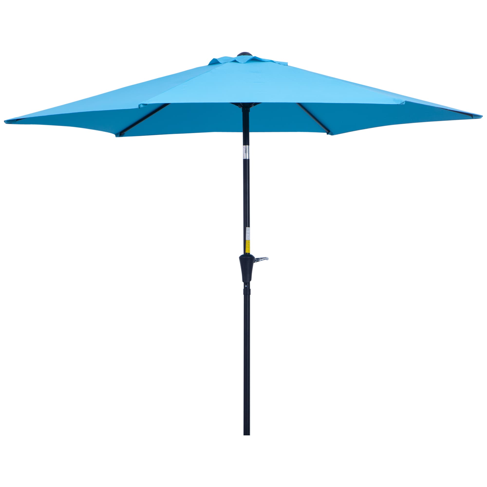 Outsunny Parasol de Jardin Ø2,6x2,4 m avec Manivelle et Tête Inclinable en Aluminium et Polyester, Bleu