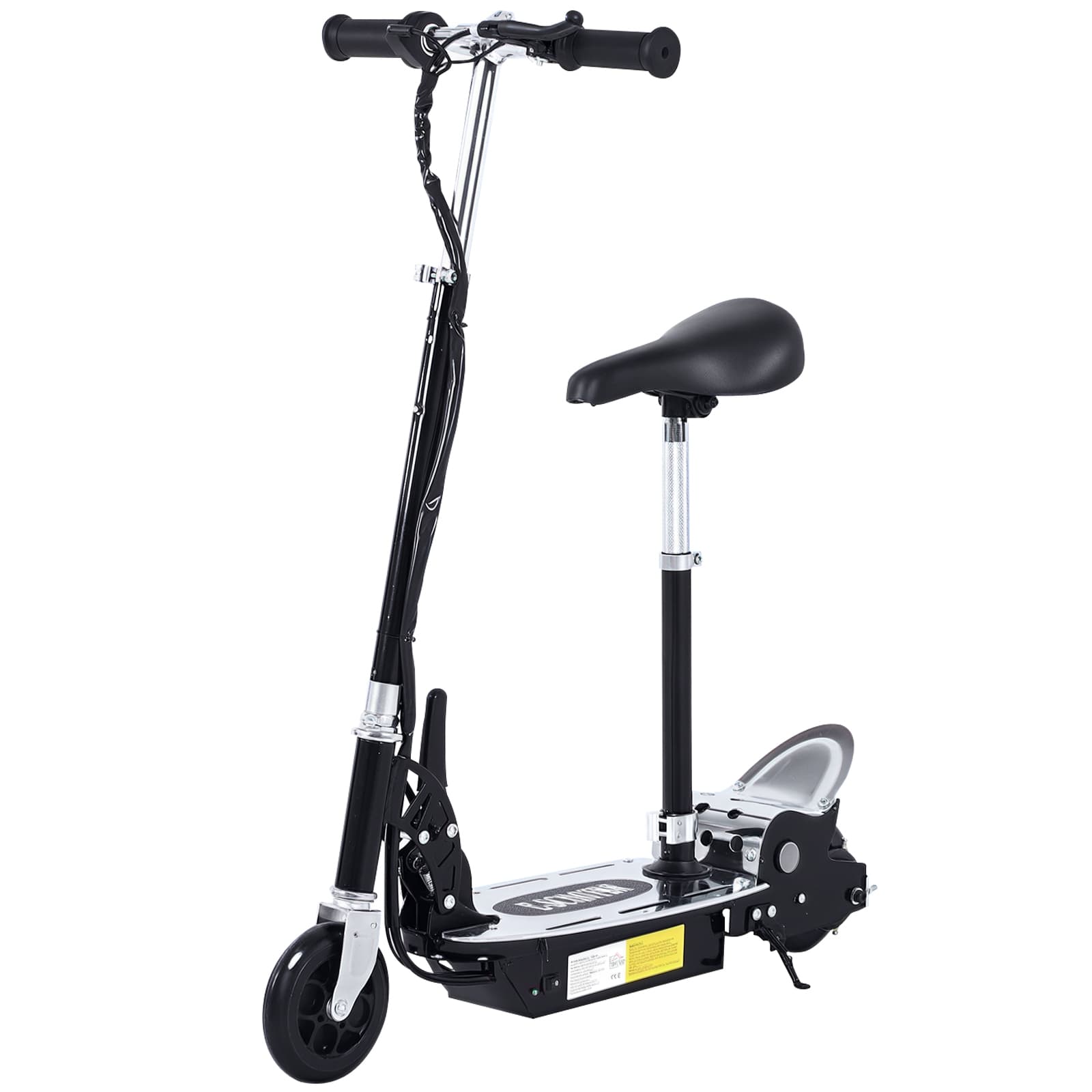 HOMCOM Trottinette électrique 120 W pliable pour enfant de 7 à 12 ans hauteur guidon et selle réglable 10 Km/h max. charge 50 kg noir