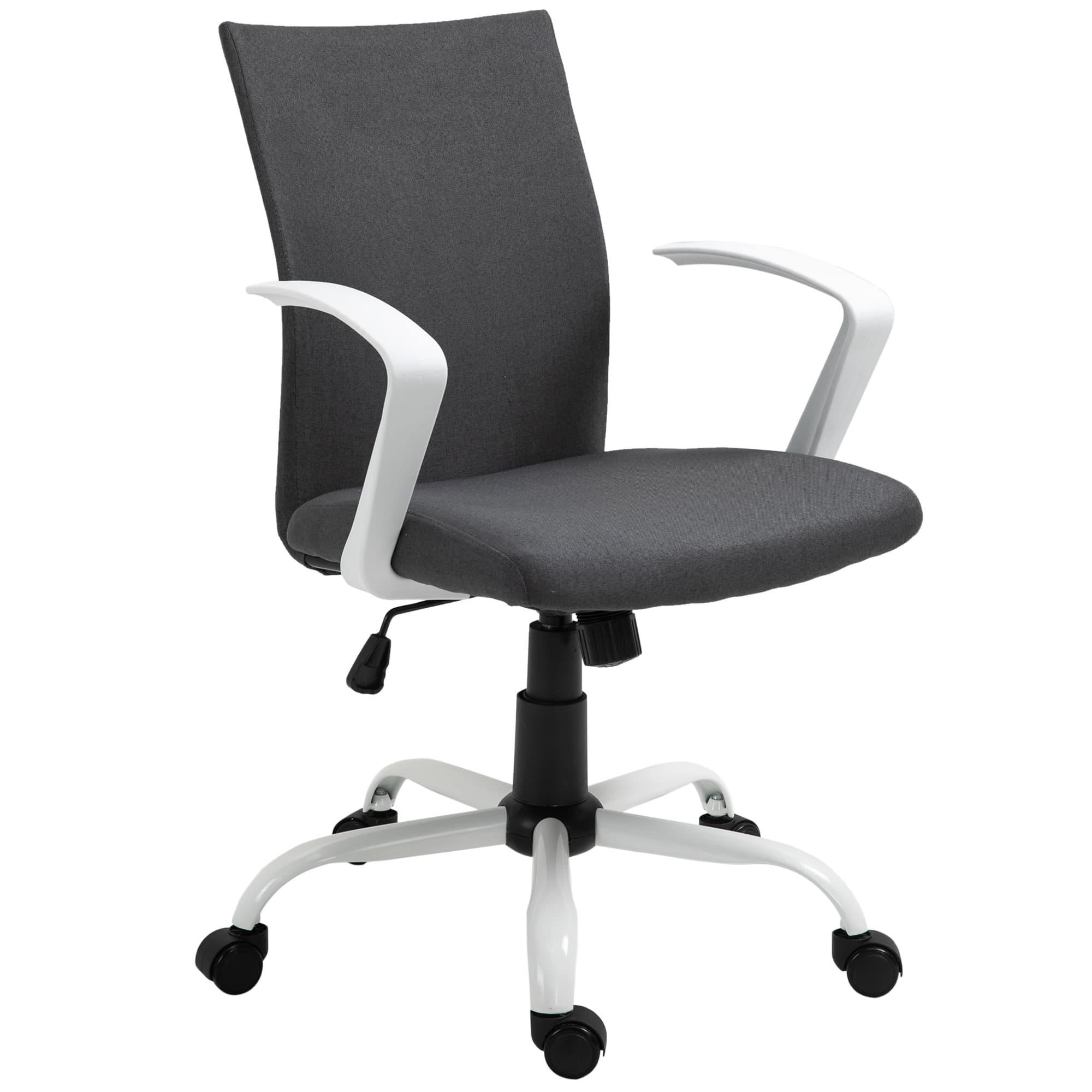 Vinsetto Chaise de Bureau Ergonomique et Pivotante avec Hauteur Réglable, 61x61x89-99 cm, Gris Foncé