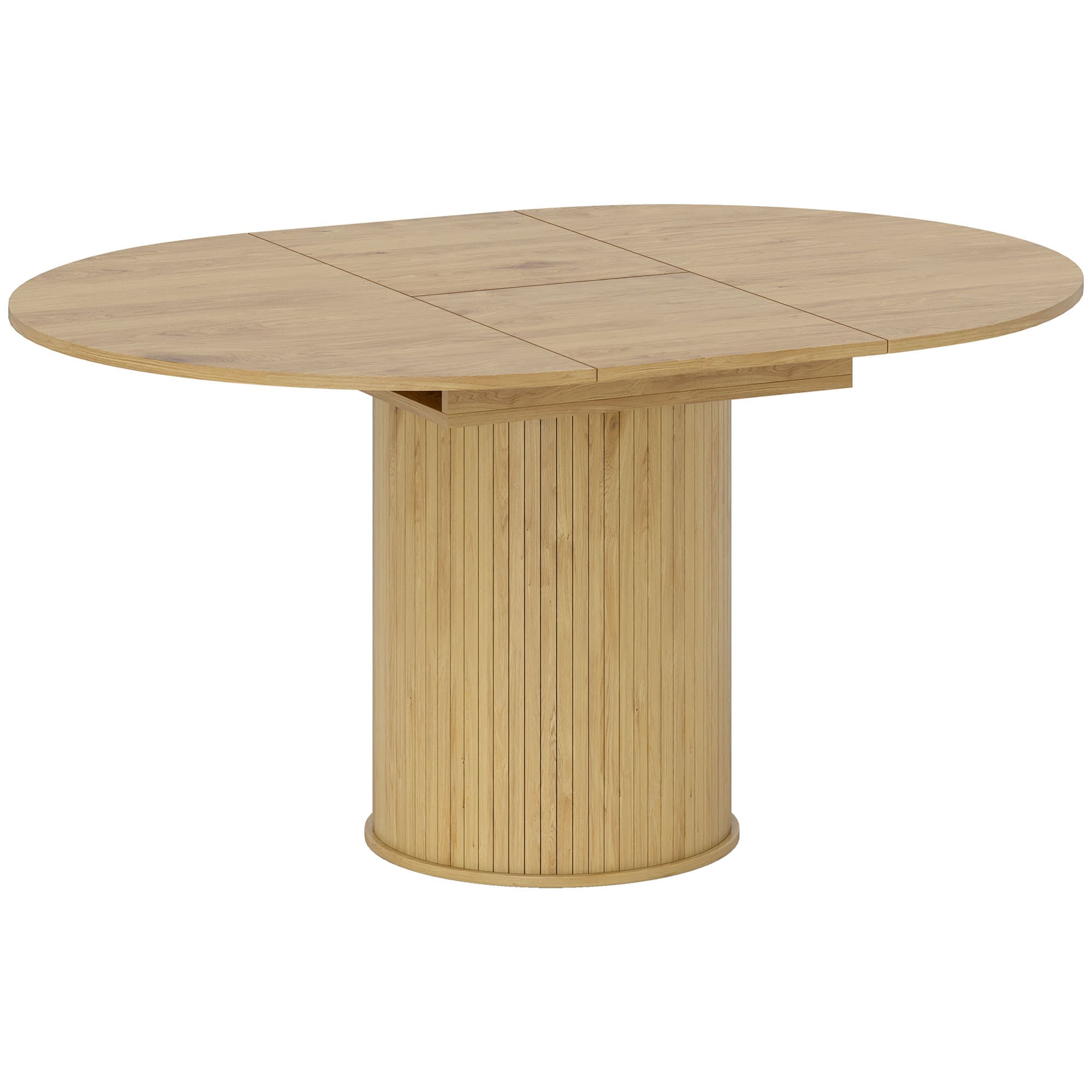 HOMCOM Table à manger extensible, table de cuisine, pour 6 à 8 personnes, 110-150 x 75 cm, effet bois naturel