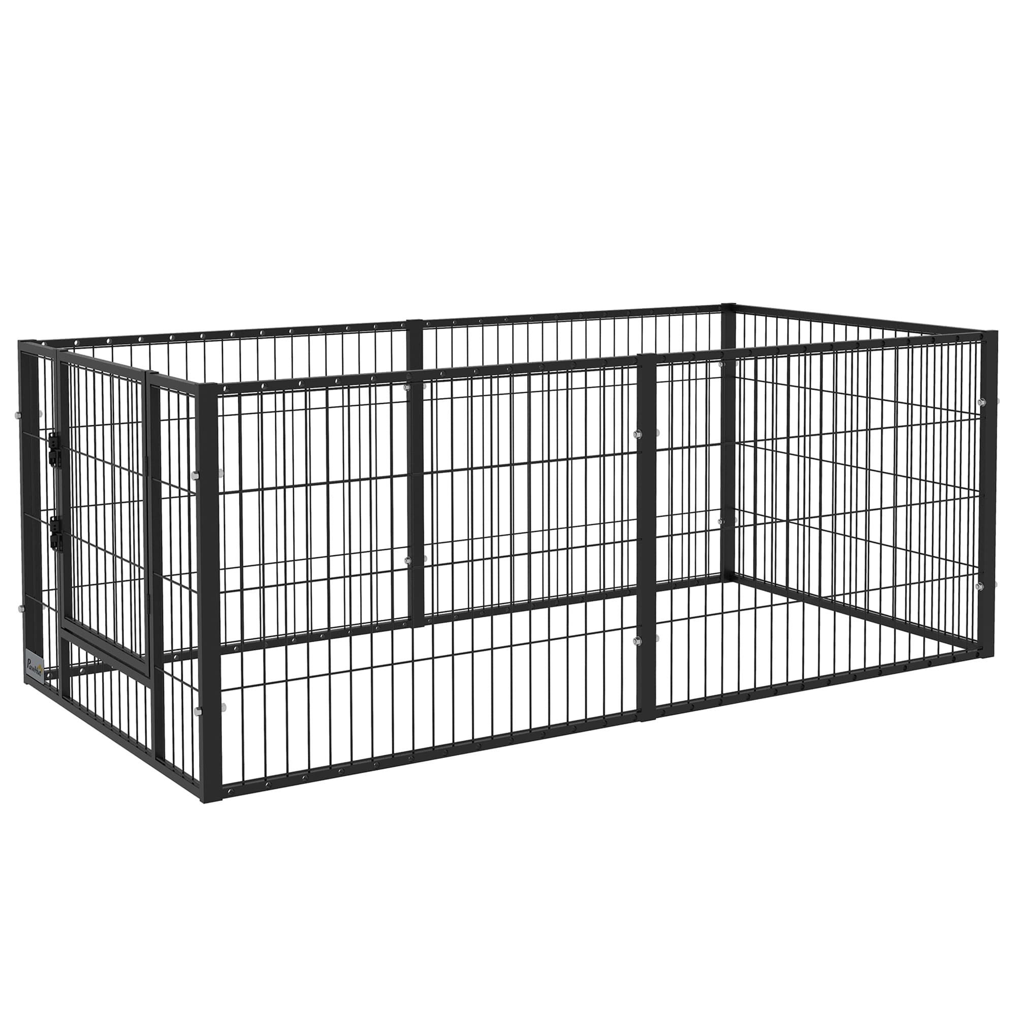 PawHut Clôture pour Chiens de petite taille avec 6 panneaux pour Intérieur et Extérieur, 82,5-150x79x61cm Métal