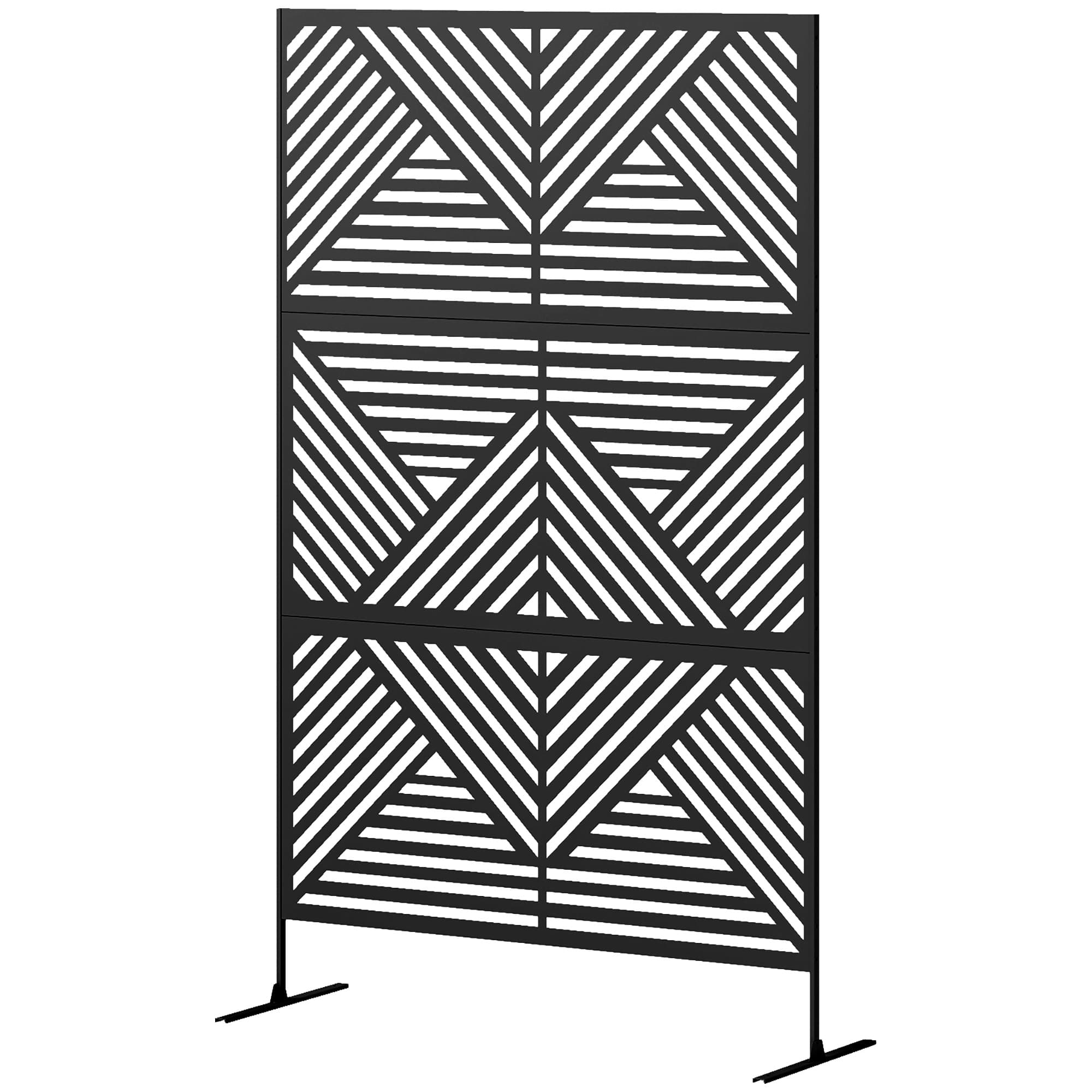 Outsunny Séparateur d'Extérieur Décoratif et Treillis pour Plantes Grimpantes, 122x45x198 cm, Noir
