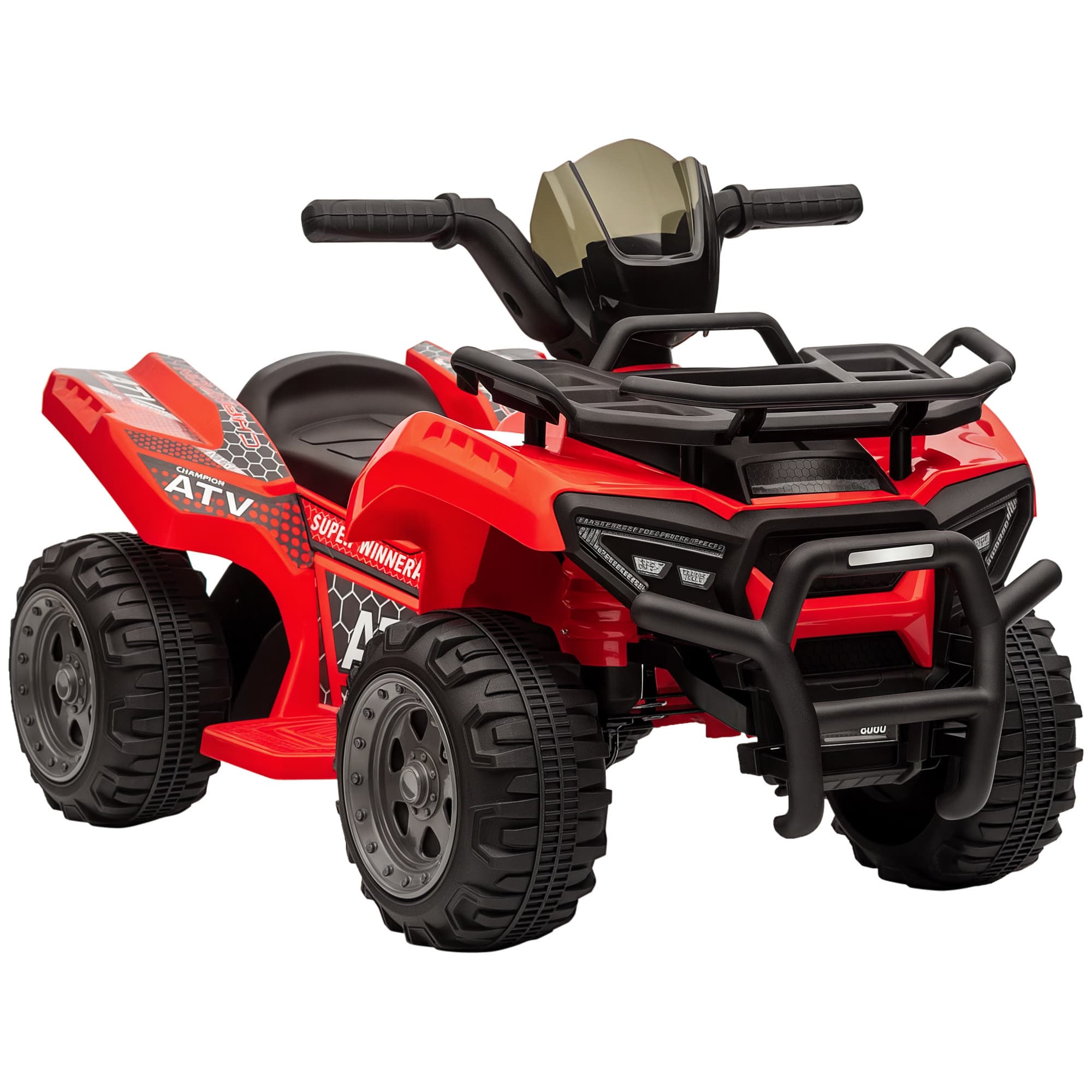 HOMCOM Buggy électrique enfant quad électrique pour enfants de 18 à 36 mois vitesse max. 2 km/h métal et PP 66L x 44l x 42H cm rouge