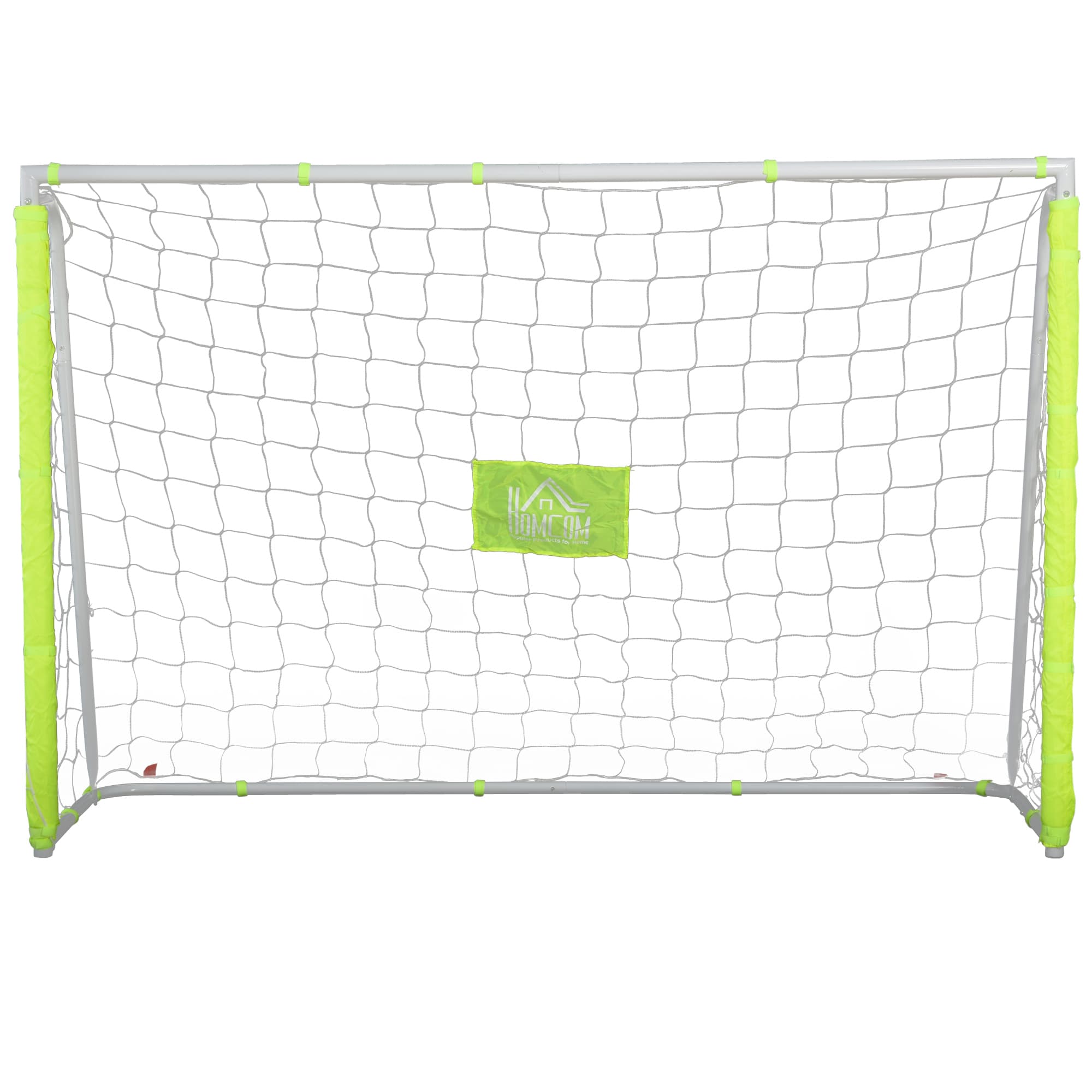 HOMCOM But de Football d'Extérieur en Métal avec Cible et Poteaux en Tissu Oxford, 186x62x123 cm, Jaune
