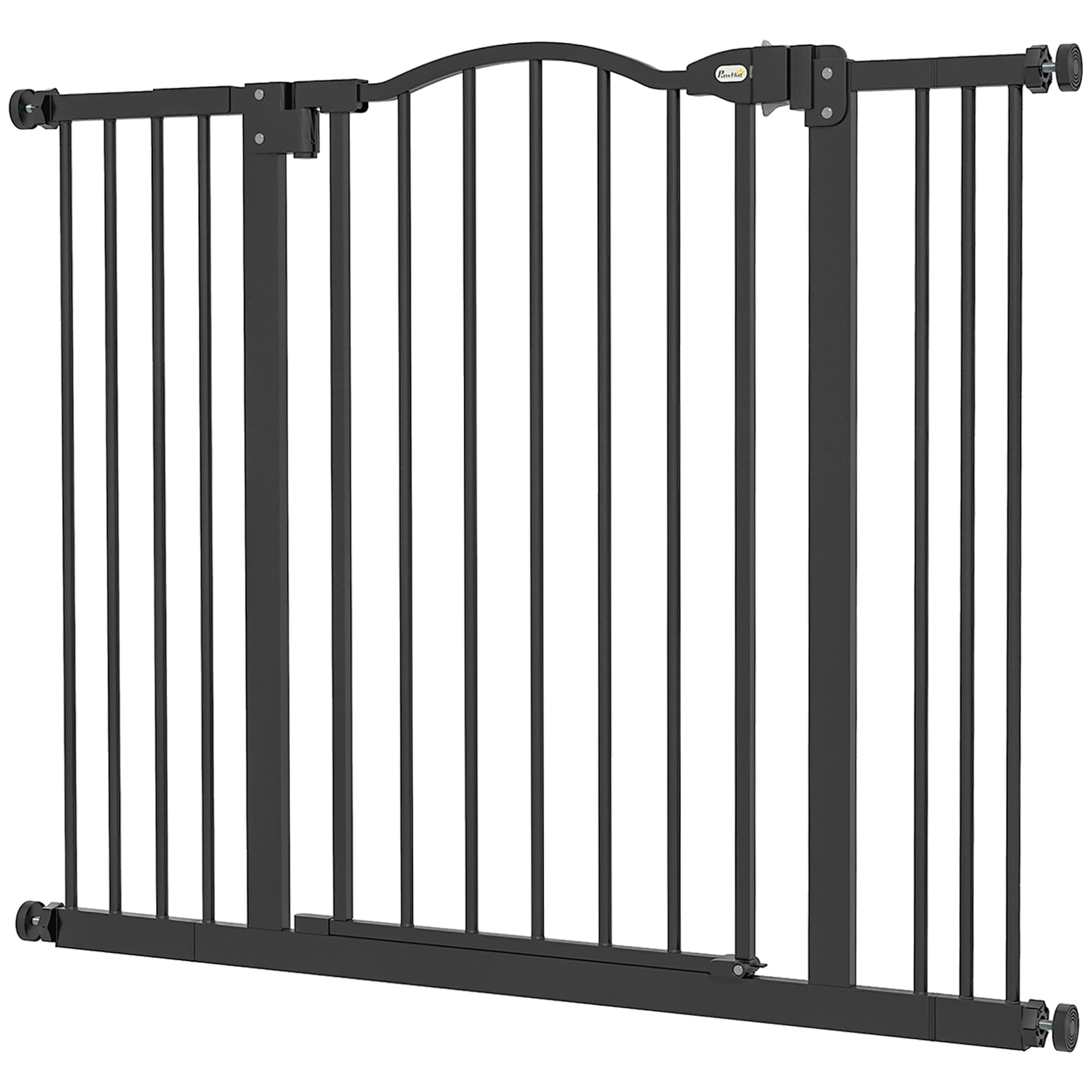 PawHut Barrière pour Chiens Extensible avec 4 Vis Réglables, en Métal et Plastique, 74-100x78 cm, Noir
