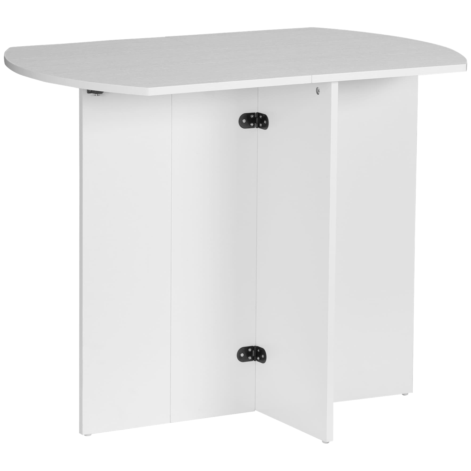 HOMCOM Table de Salle à Manger Pliante Gain de Place en Bois, 90x60x74cm, Blanc