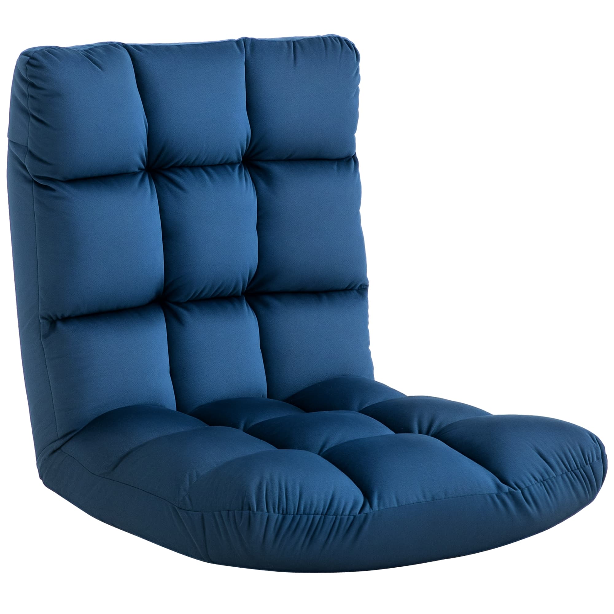 HOMCOM Fauteuil Convertible Fauteuil Paresseux Grand Confort Inclinaison Dossier Multipositions 90°-180° Flanelle Polyester capitonné Bleu Roi