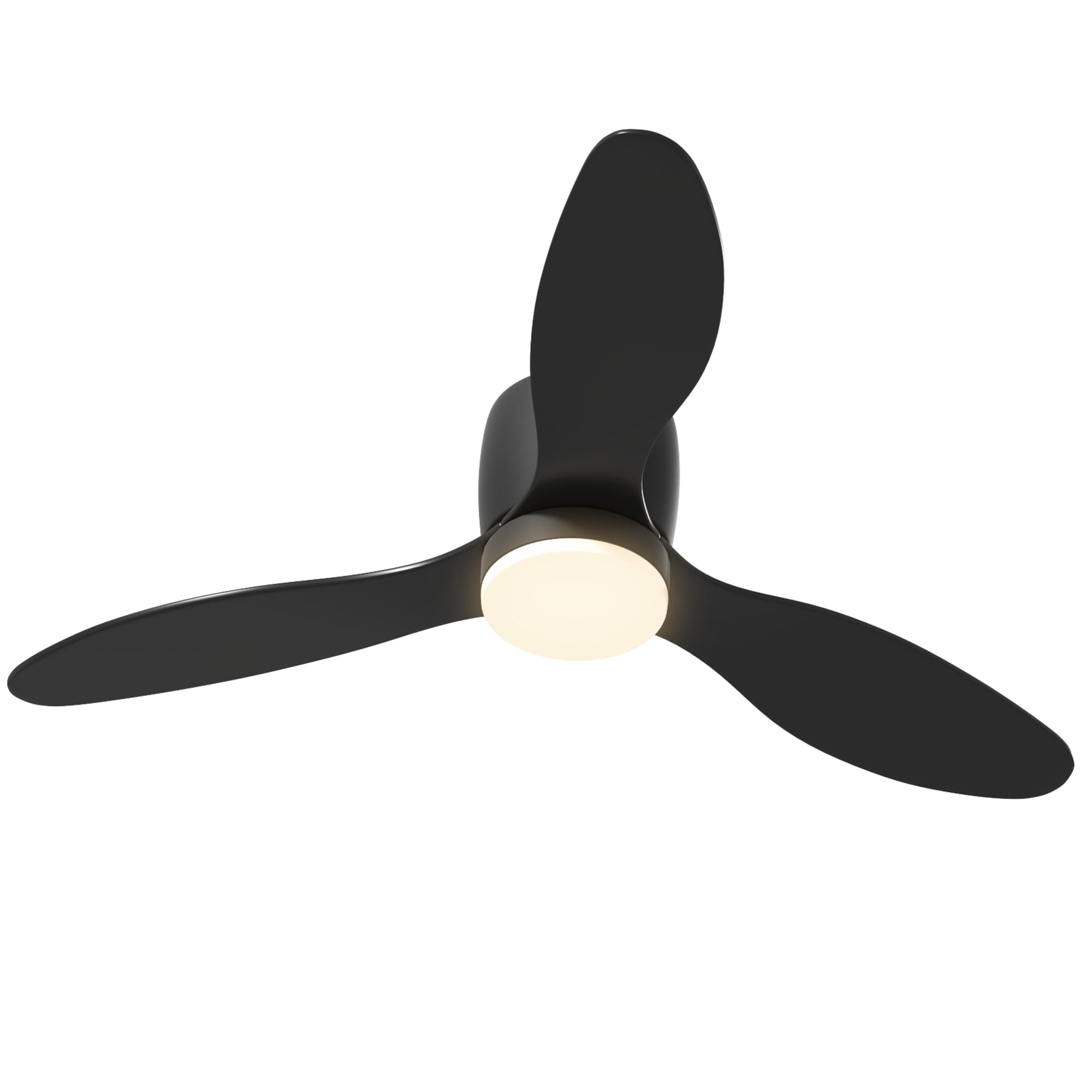 HOMCOM Ventilateur de Plafond avec Lampe et Télécommande, 3 Couleurs de Lumière, 6 Vitesses, Luminosité Ajustable, Noir