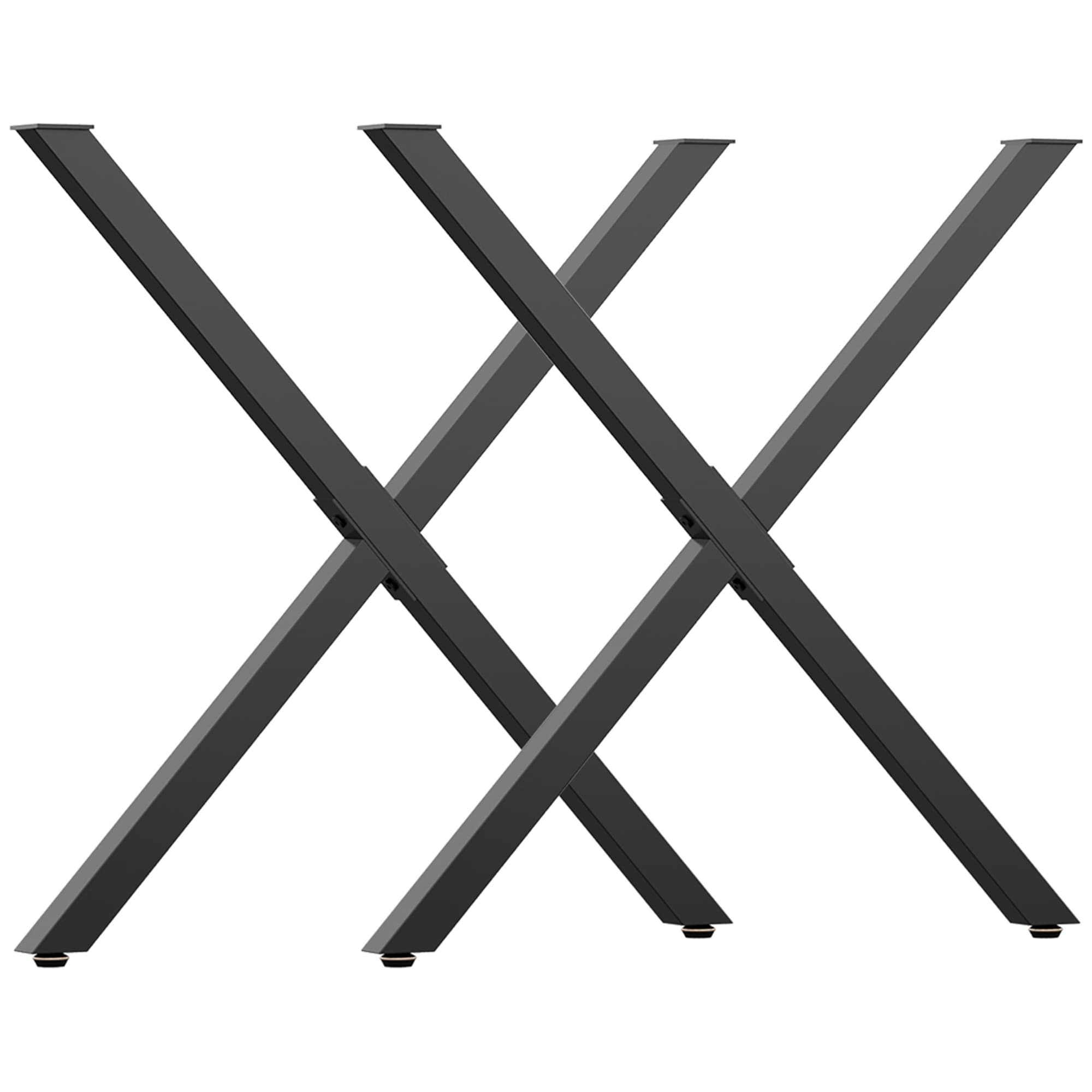 HOMCOM Pieds de Table Croix Design Industriel 70x72cm pour Table Basse Chevet Noir Aosom France