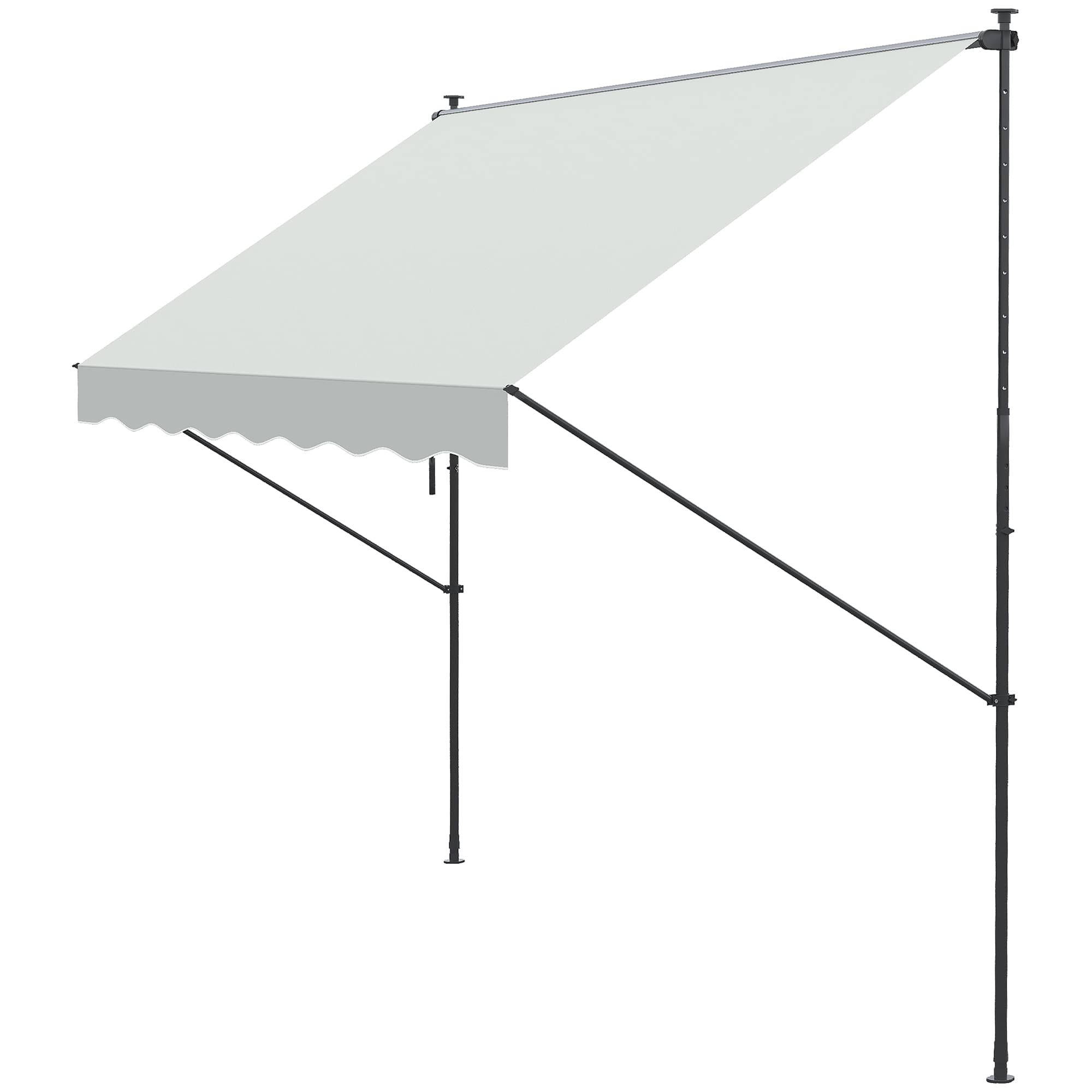 Outsunny Auvent Manuel Rétractable 300x175x210-310 cm Ajustable avec Manivelle Protection Solaire UV40+ pour Balcon Terrasse Crème