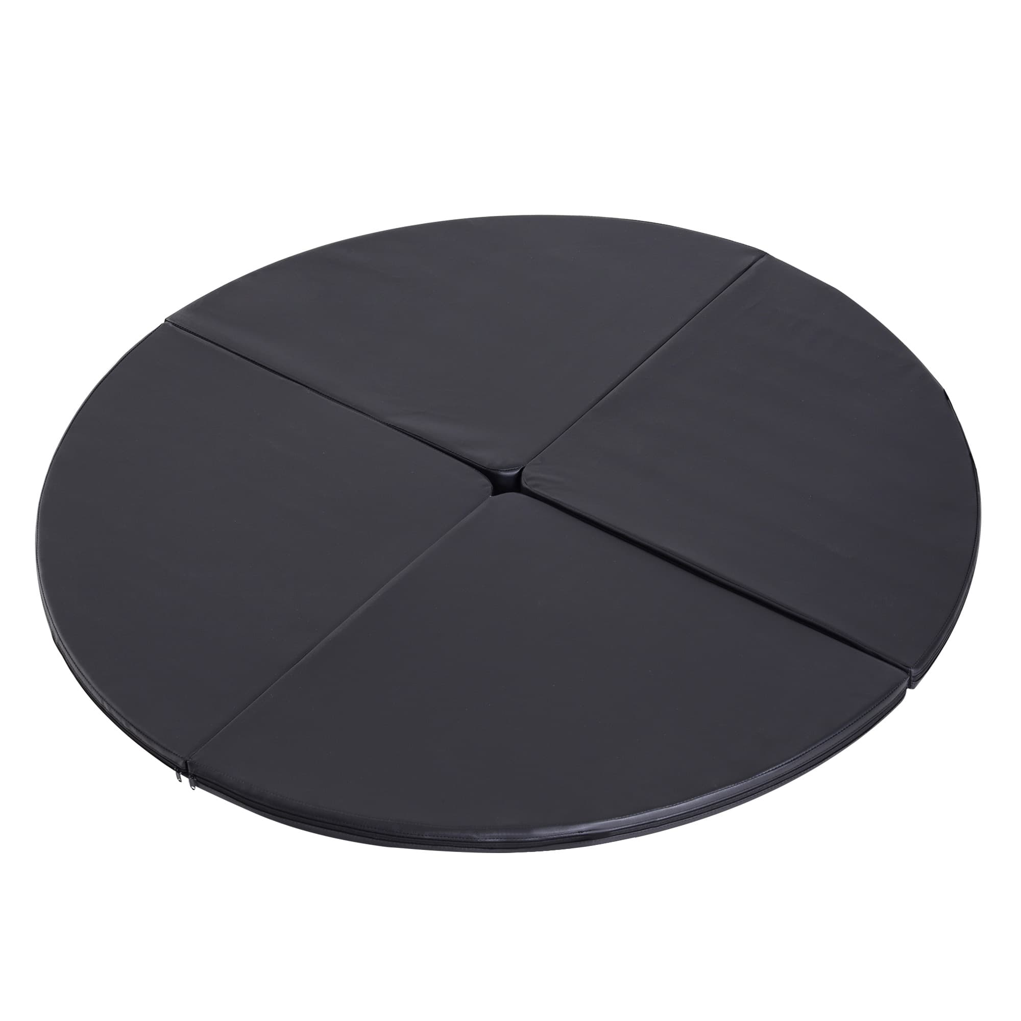 HOMCOM Tapis de pole dance pliable pole dance mat Ø 150 cm épaisseur 5 cm revêtement plastique noir