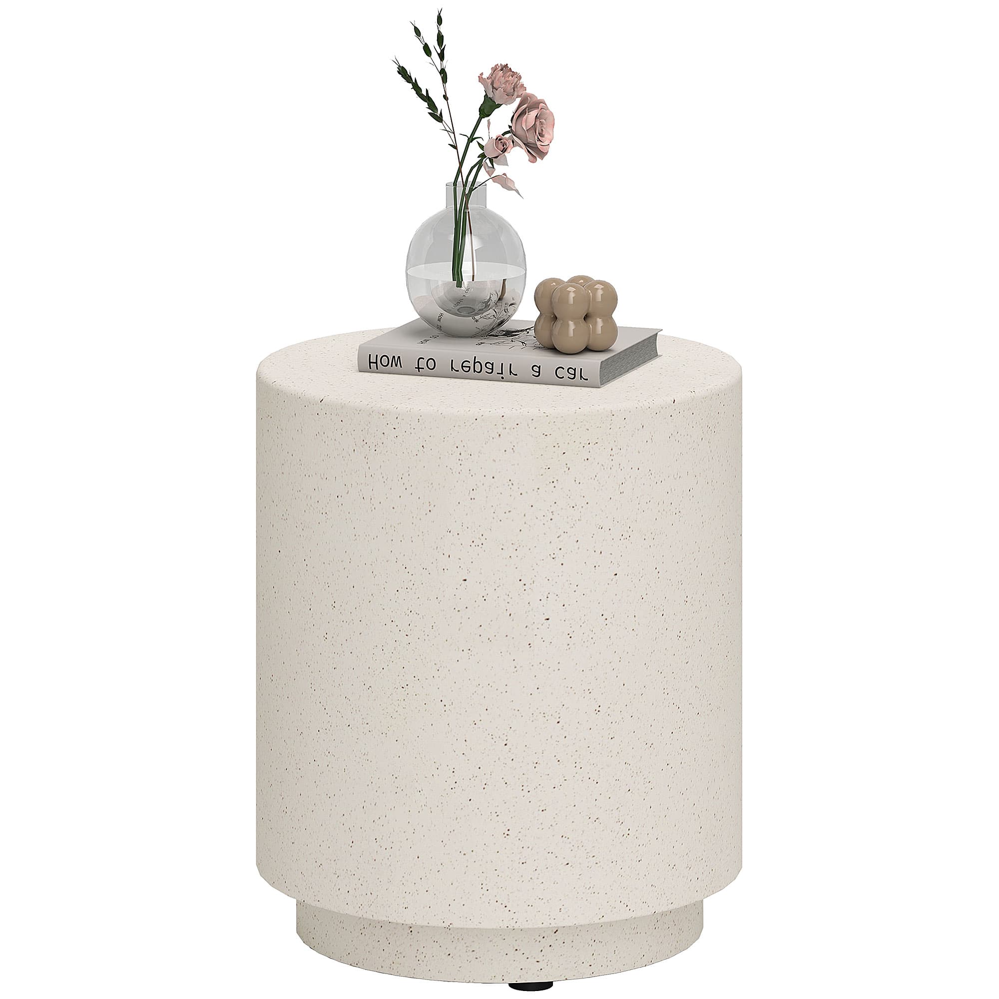 HOMCOM Table d'Appoint en Imitation Béton 37 cm x 37 cm x 43 cm Poudre de Minerai Gris